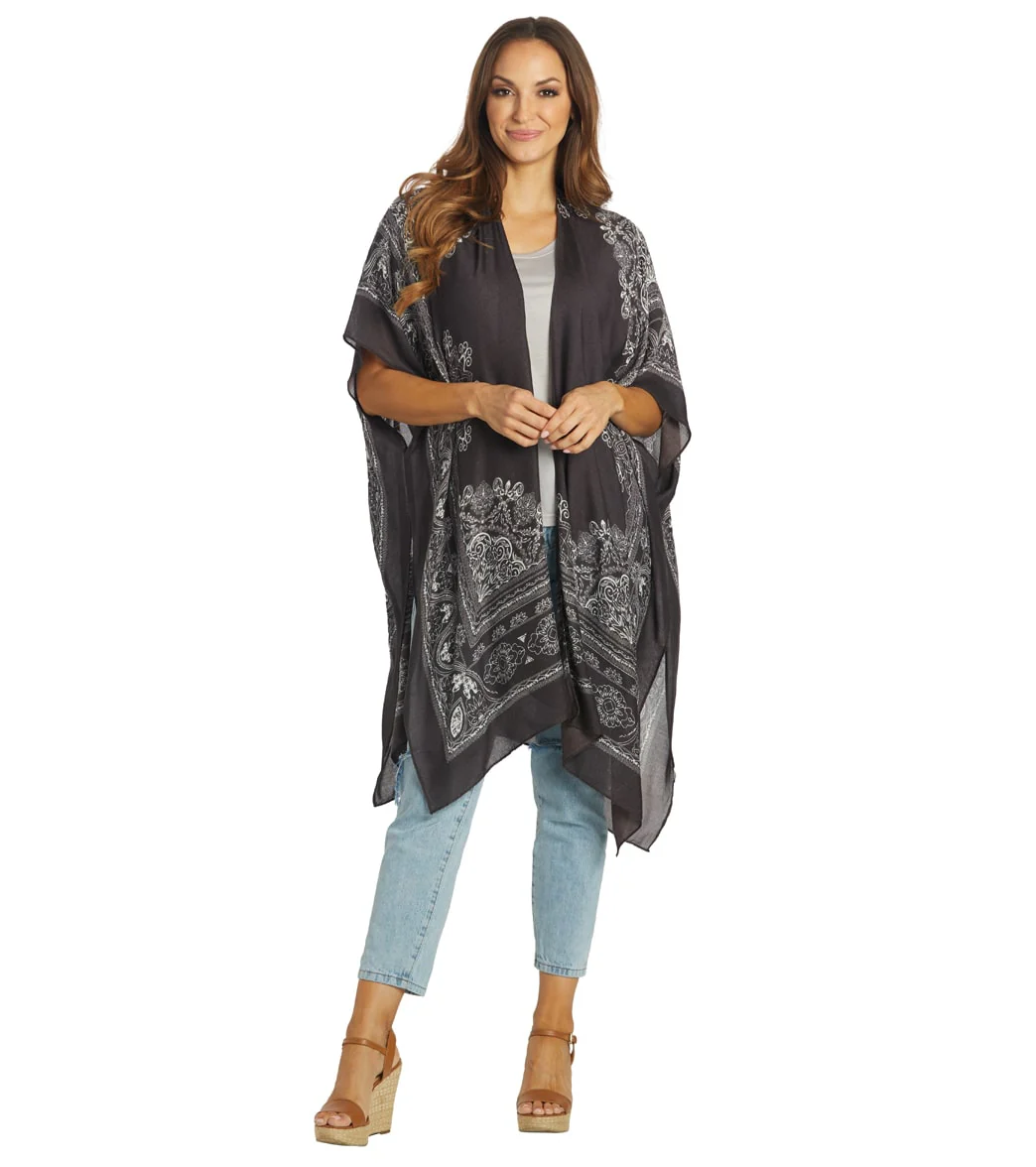 Yak & Yeti Boho Floral Medallion Kimono Wrap
