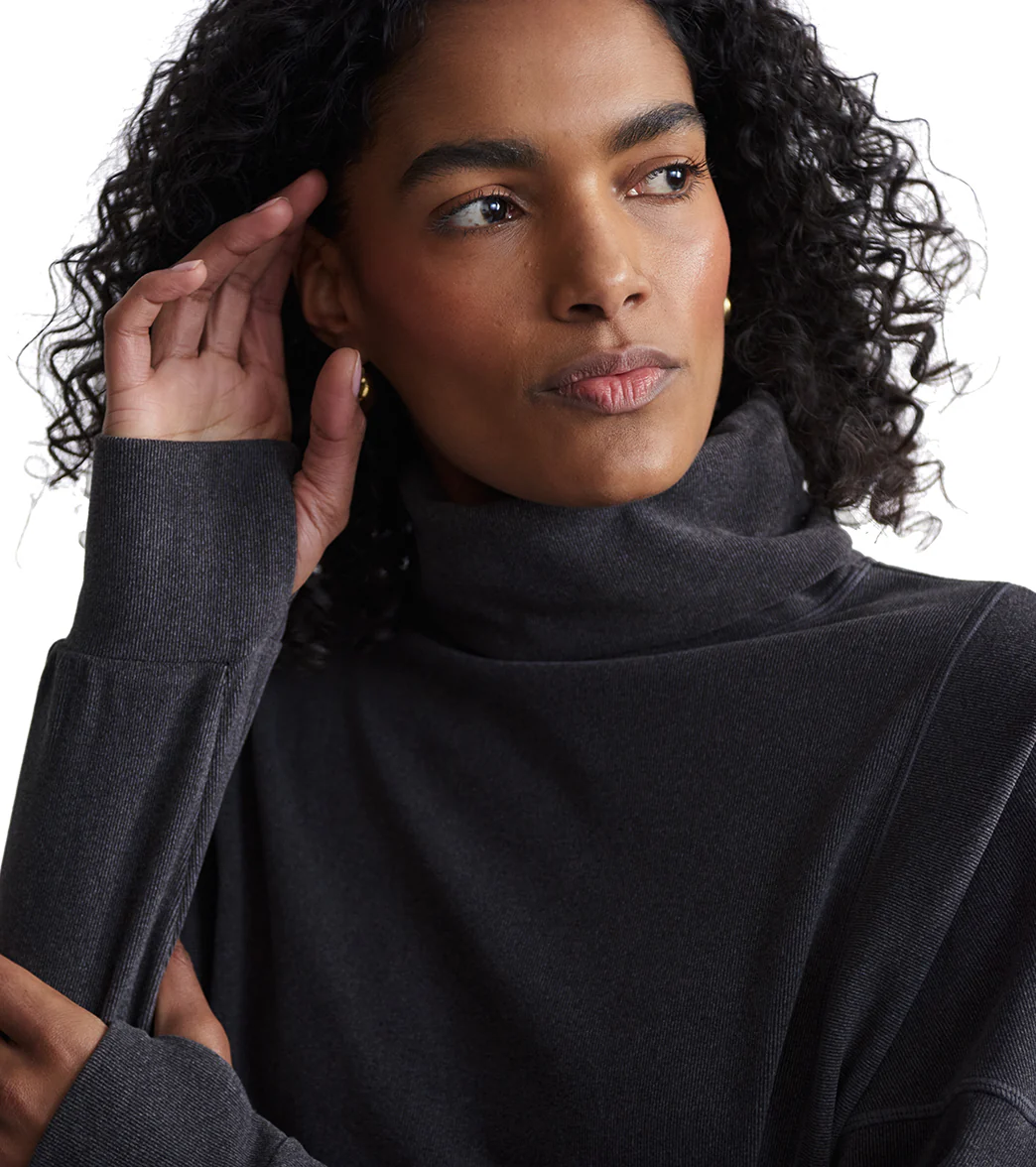 Varley Rainer Roll Neck Brushed Rib Jumper