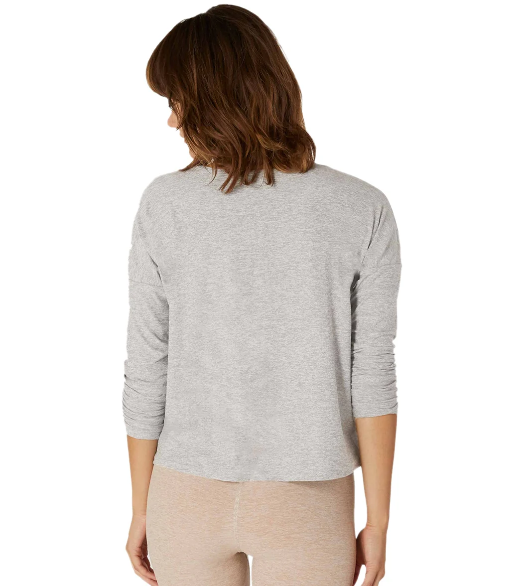 Beyond Yoga Featherweight Morning Light Cropped Pullover