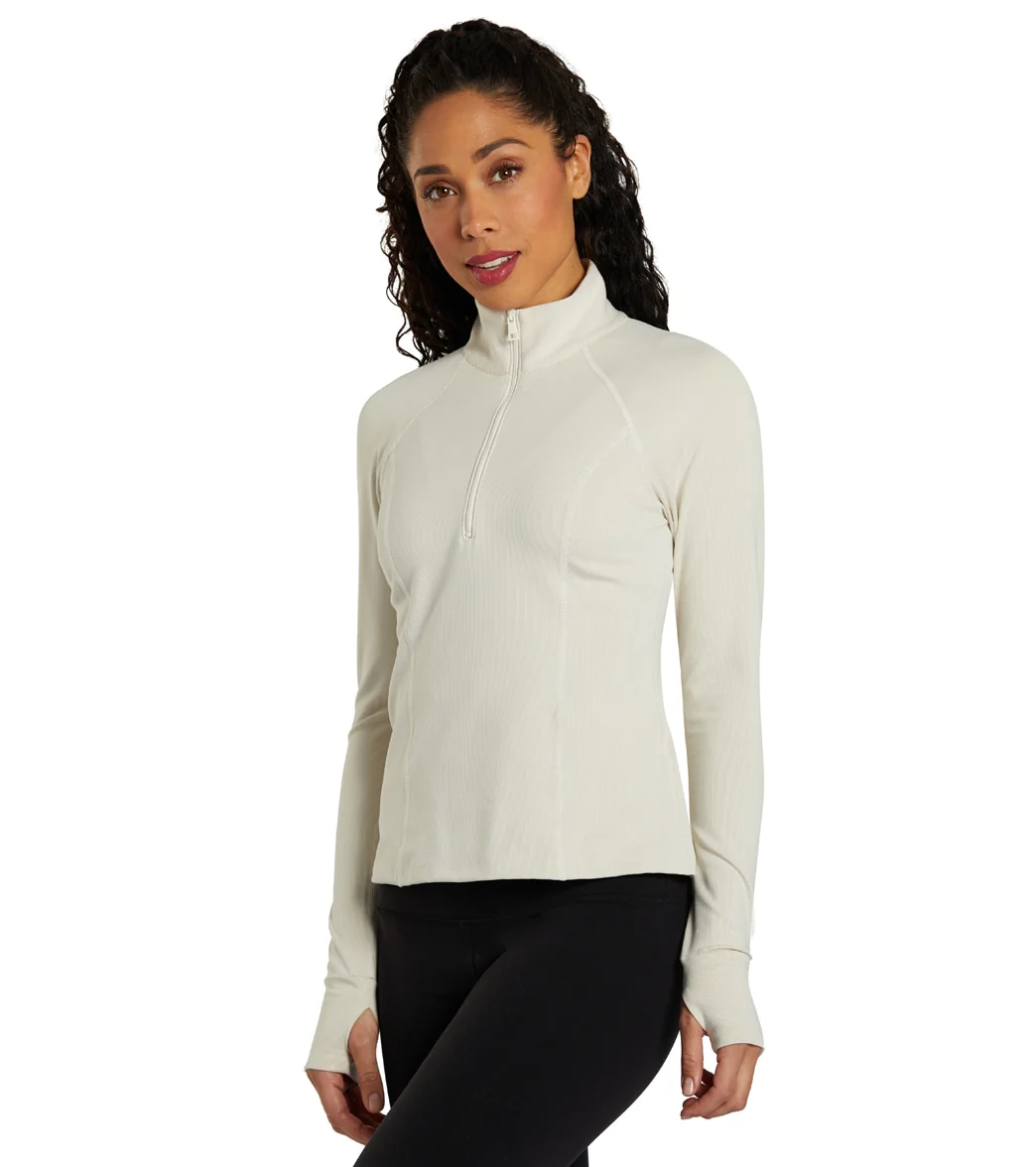 Beyond Yoga Heather Rib Take a Hike Zip Pullover