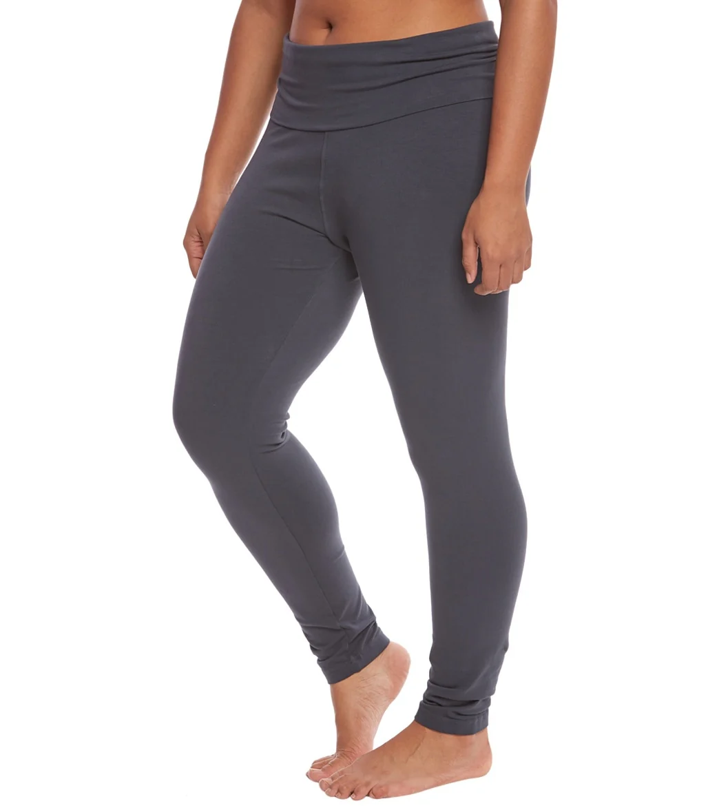 Hard Tail Plus Size Contour Rolldown Cotton Yoga Leggings