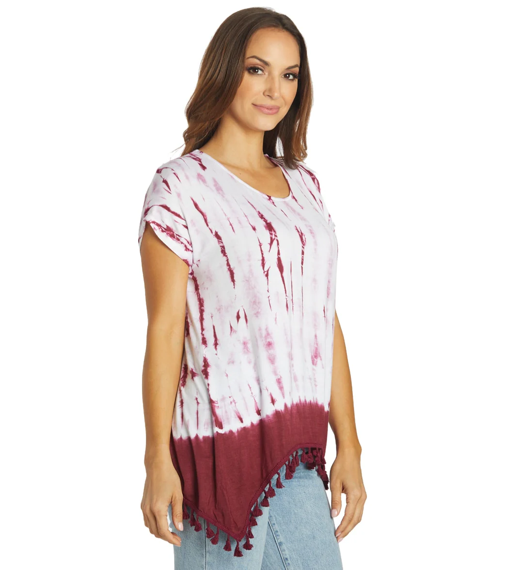Yak & Yeti Gypsy Tie Dye Tassel Hem Tee