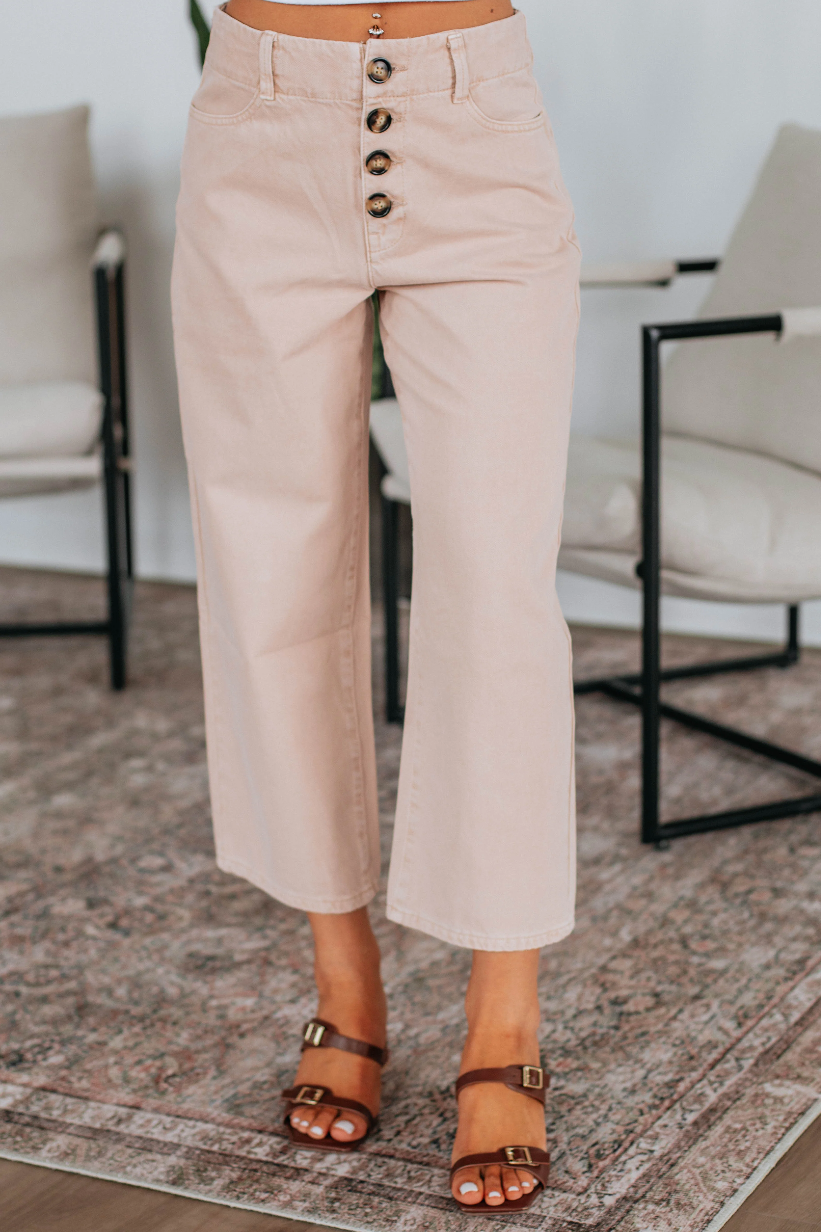 Blithe Wide Leg Pants - Sunkissed Beige
