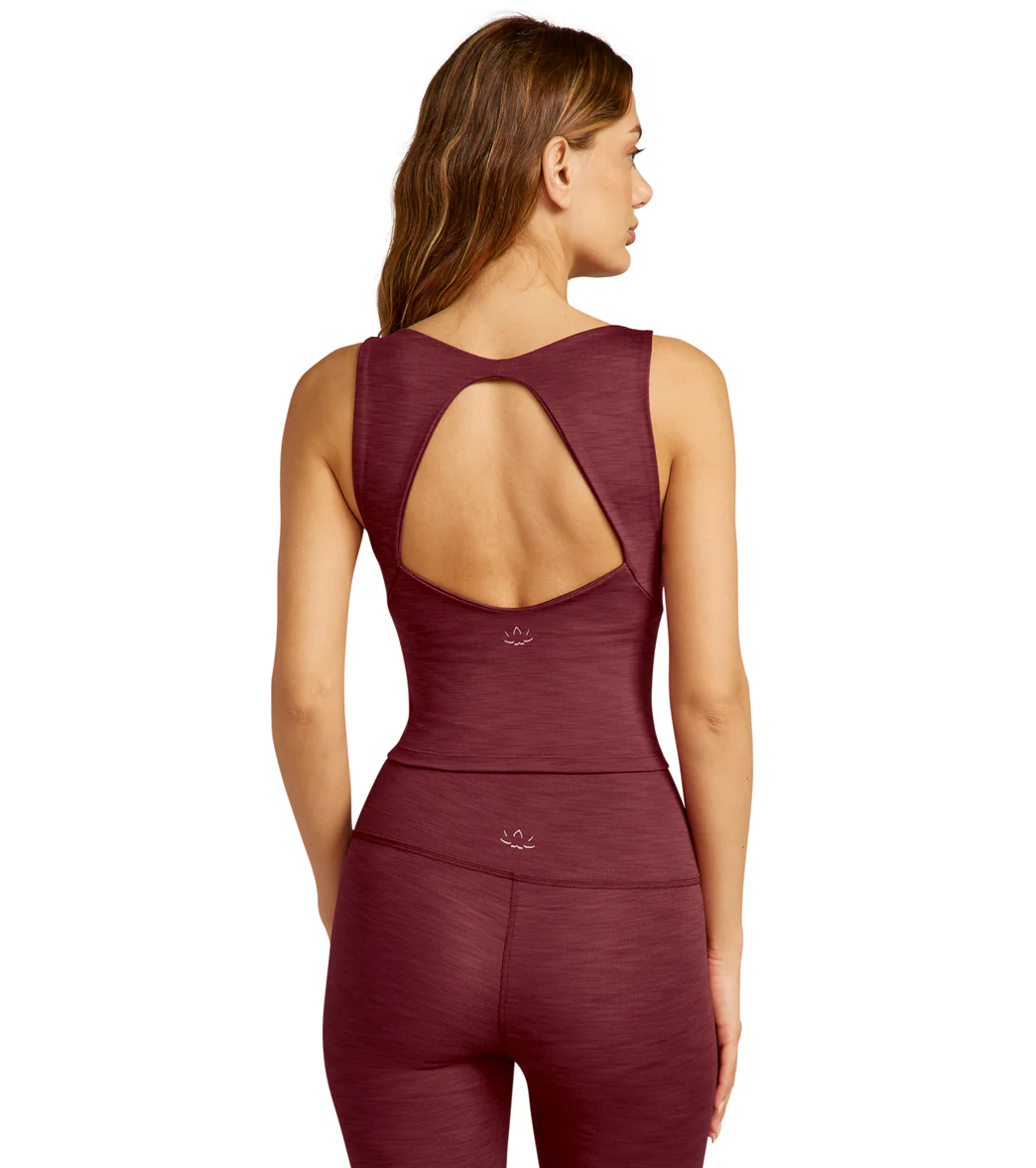 Beyond Yoga Heather Rib Fresh Cut Cropped Tank