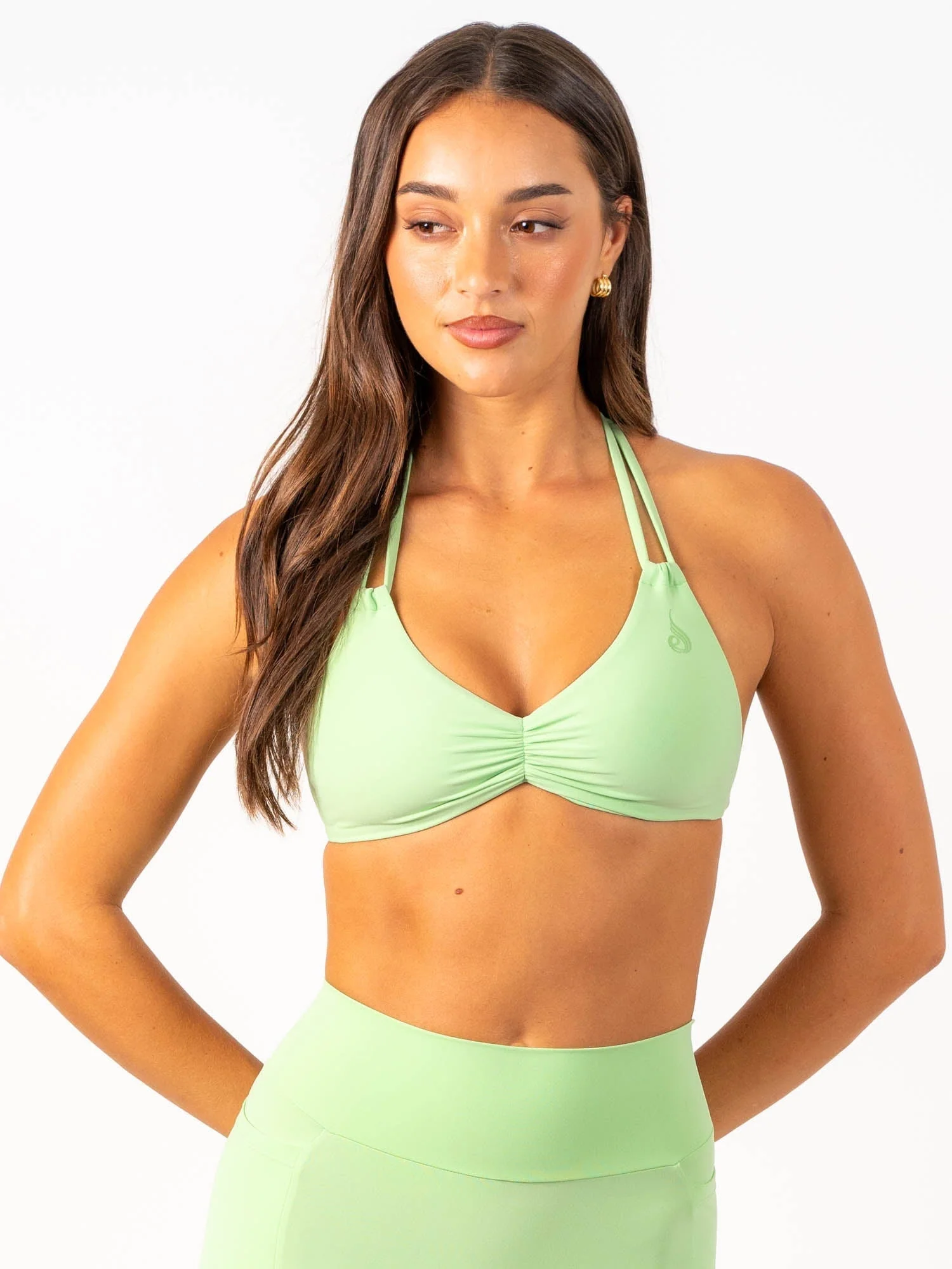 NKD Twin Strap Halter Bra - Green Glow