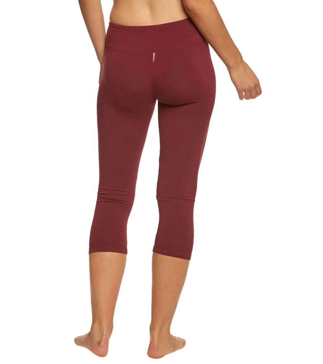 Hard Tail Flat Waisted Cotton Yoga Capris