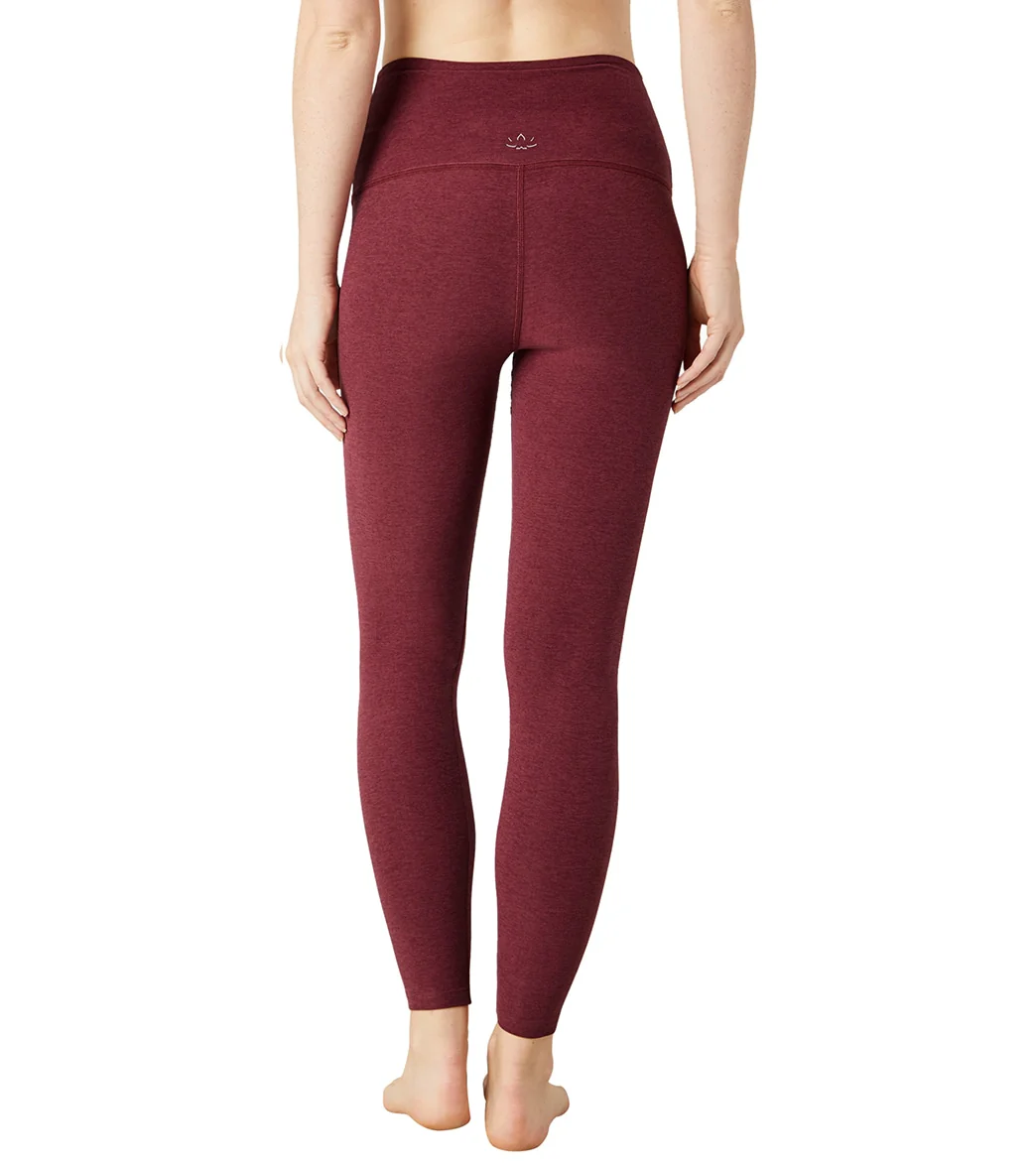 Beyond Yoga Spacedye High Waisted Caught In The Midi 7/8 Yoga Leggings Deep Merlot