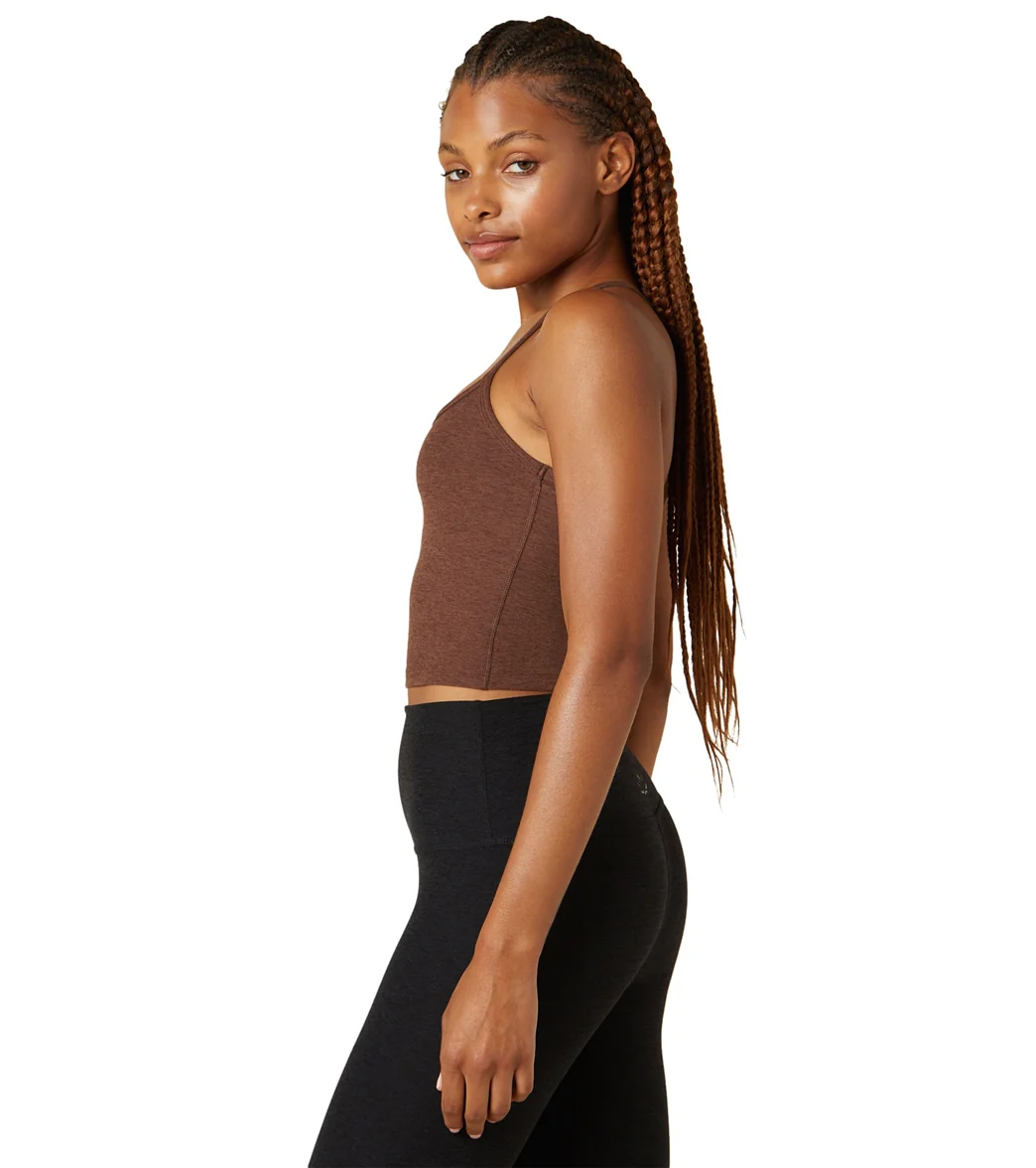 Beyond Yoga Spacedye Slim Racerback Cropped Tank Mahogany Brown Heather