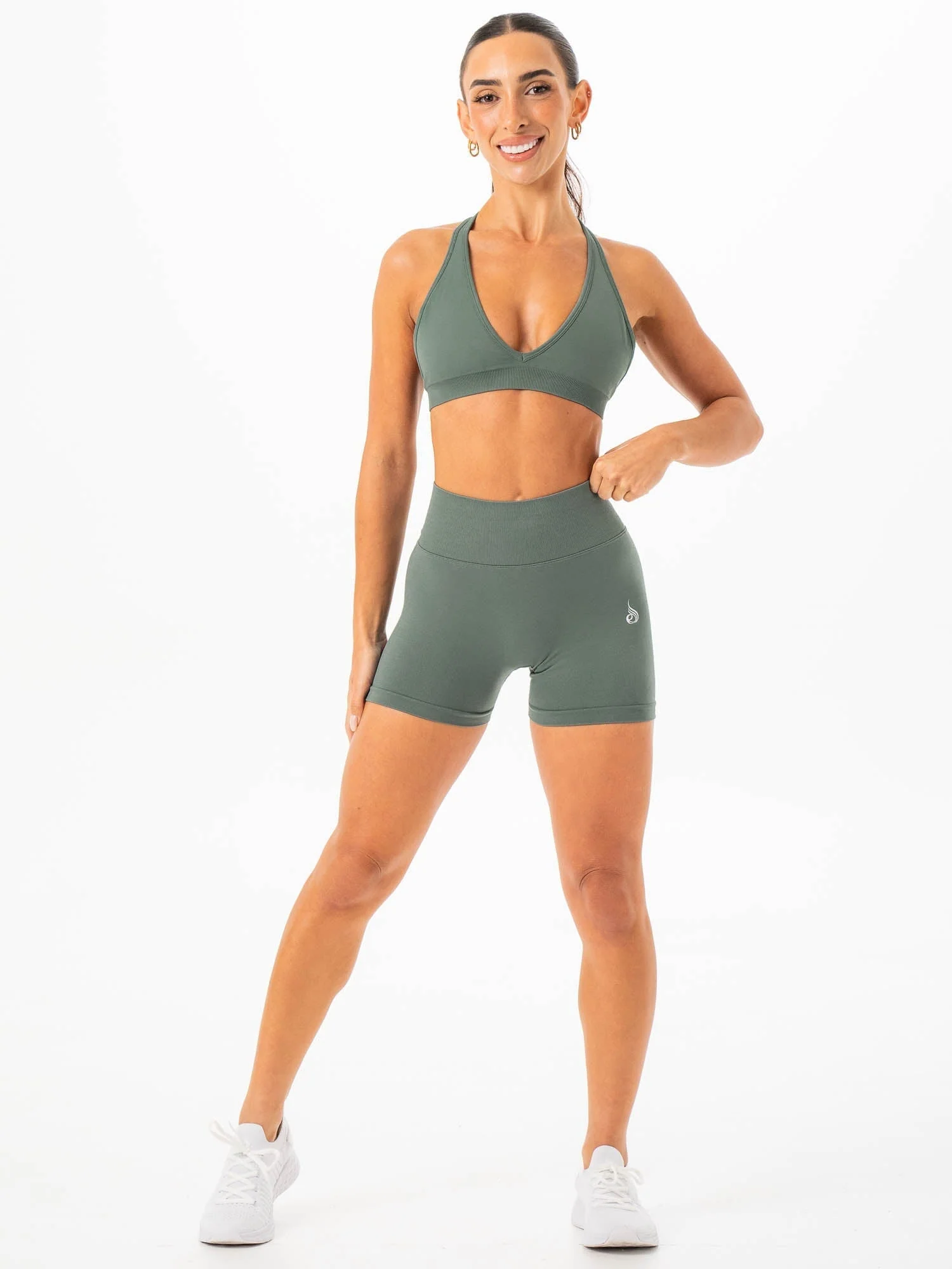 Sculpt Seamless Halter Bra - Forest