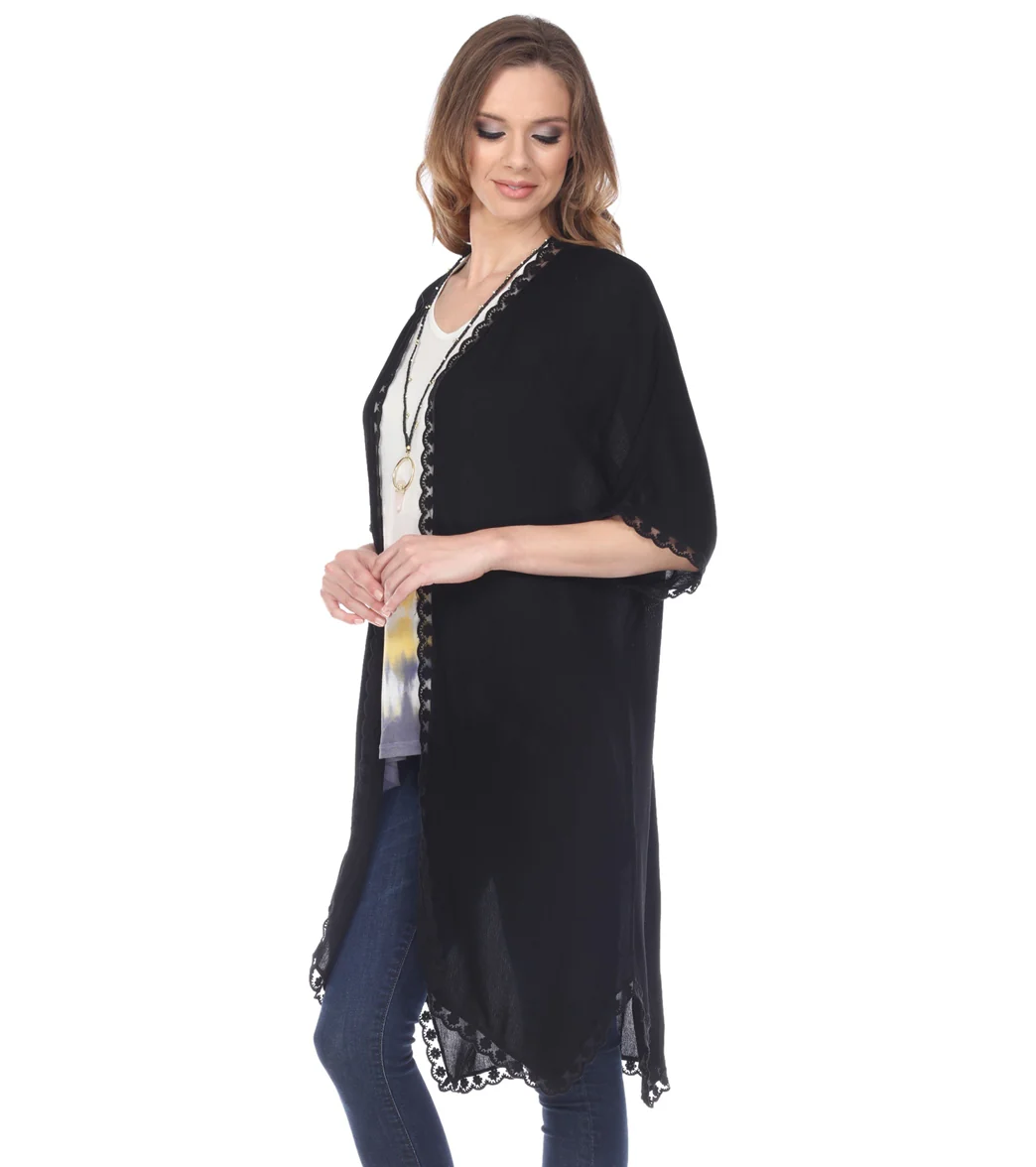 Yak & Yeti Cardigan Loose Fit Lace Trim