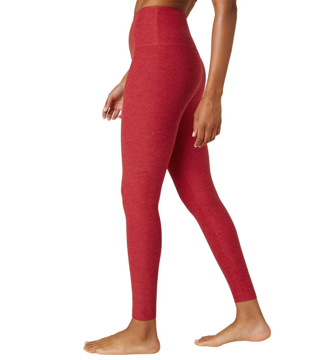 Beyond Yoga Spacedye High Waisted Caught In The Midi 7/8 Yoga Leggings Currant Red Heather