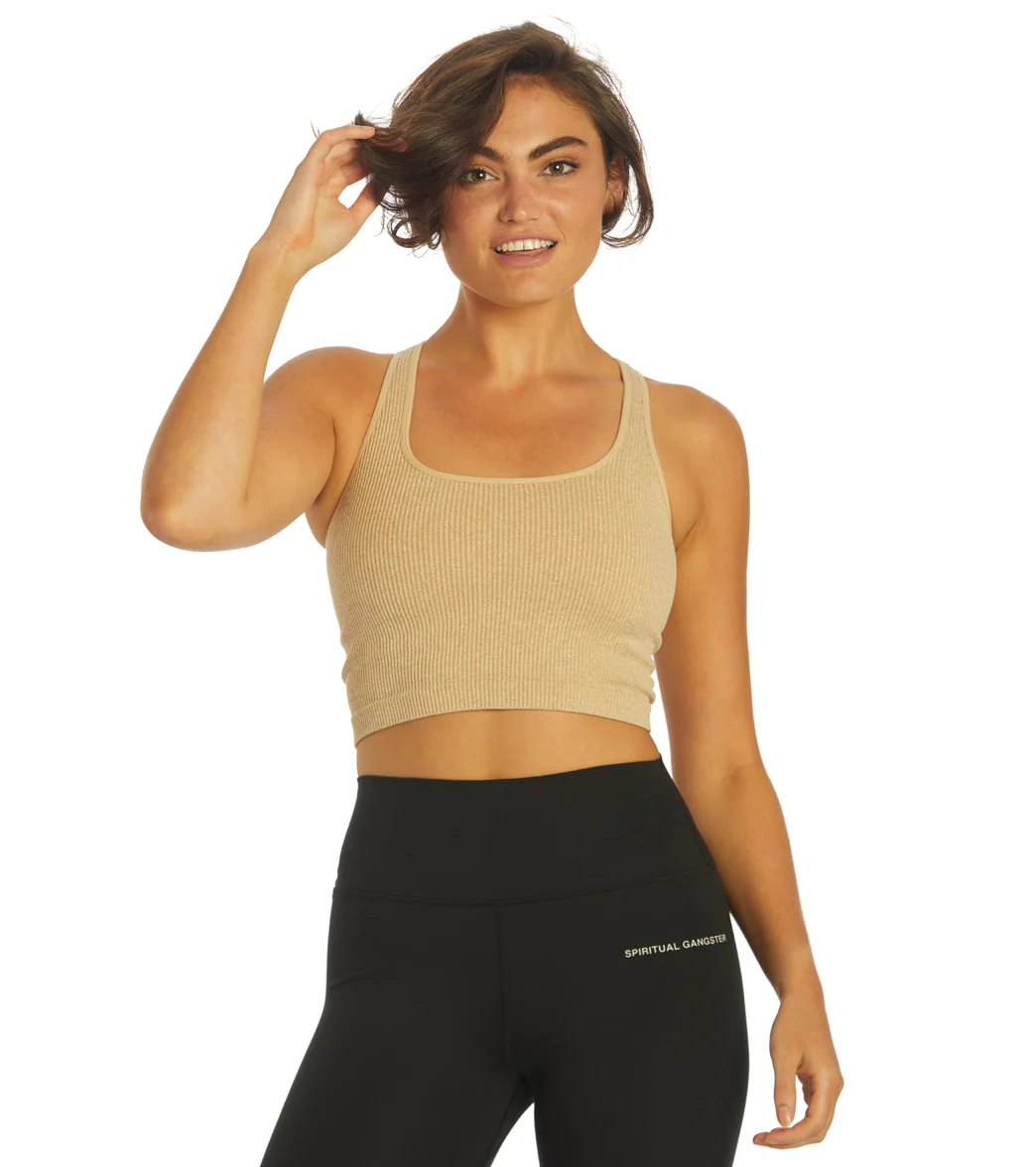 Spiritual Gangster Athena Heather Seamless Crop Top