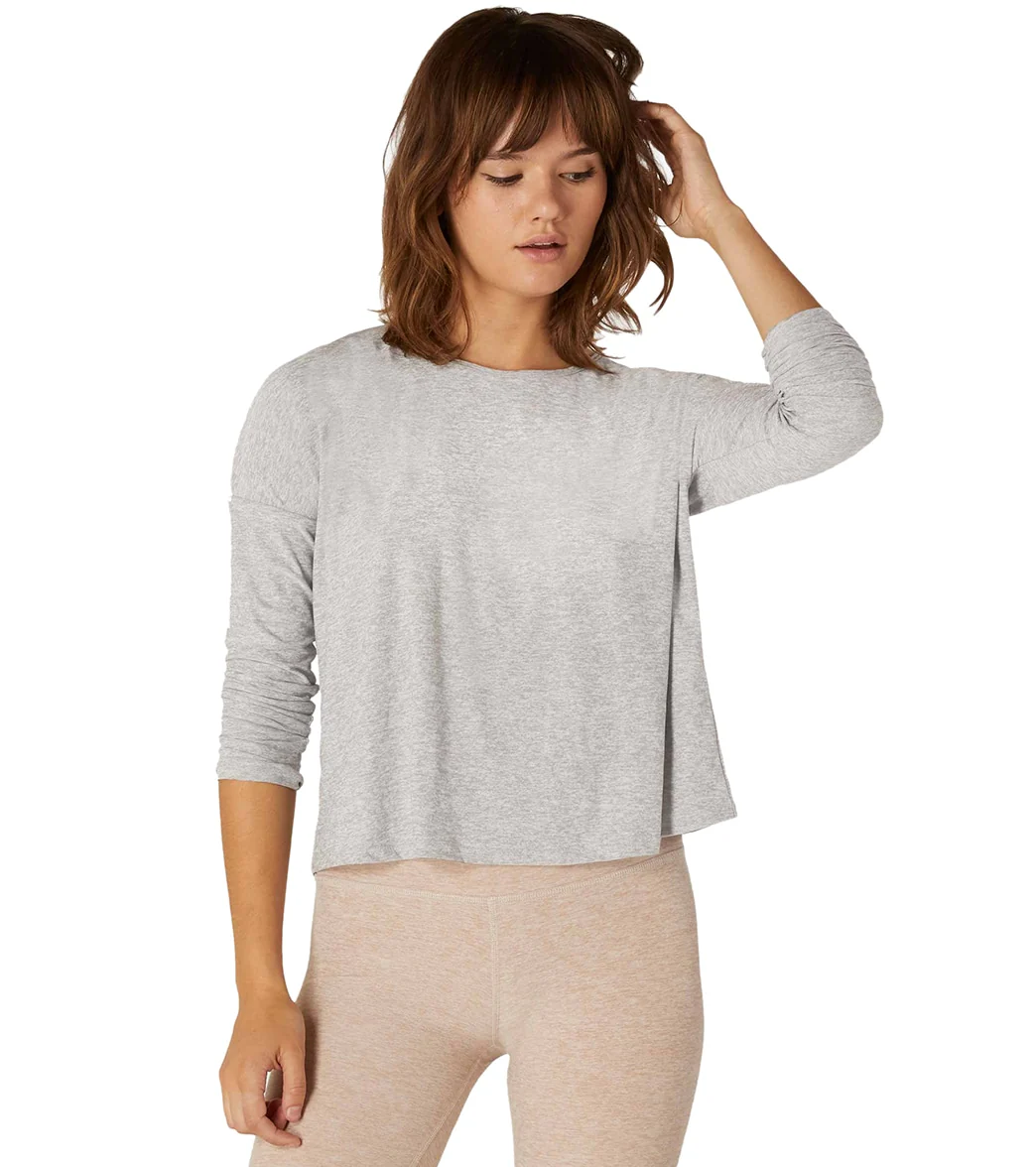 Beyond Yoga Featherweight Morning Light Cropped Pullover
