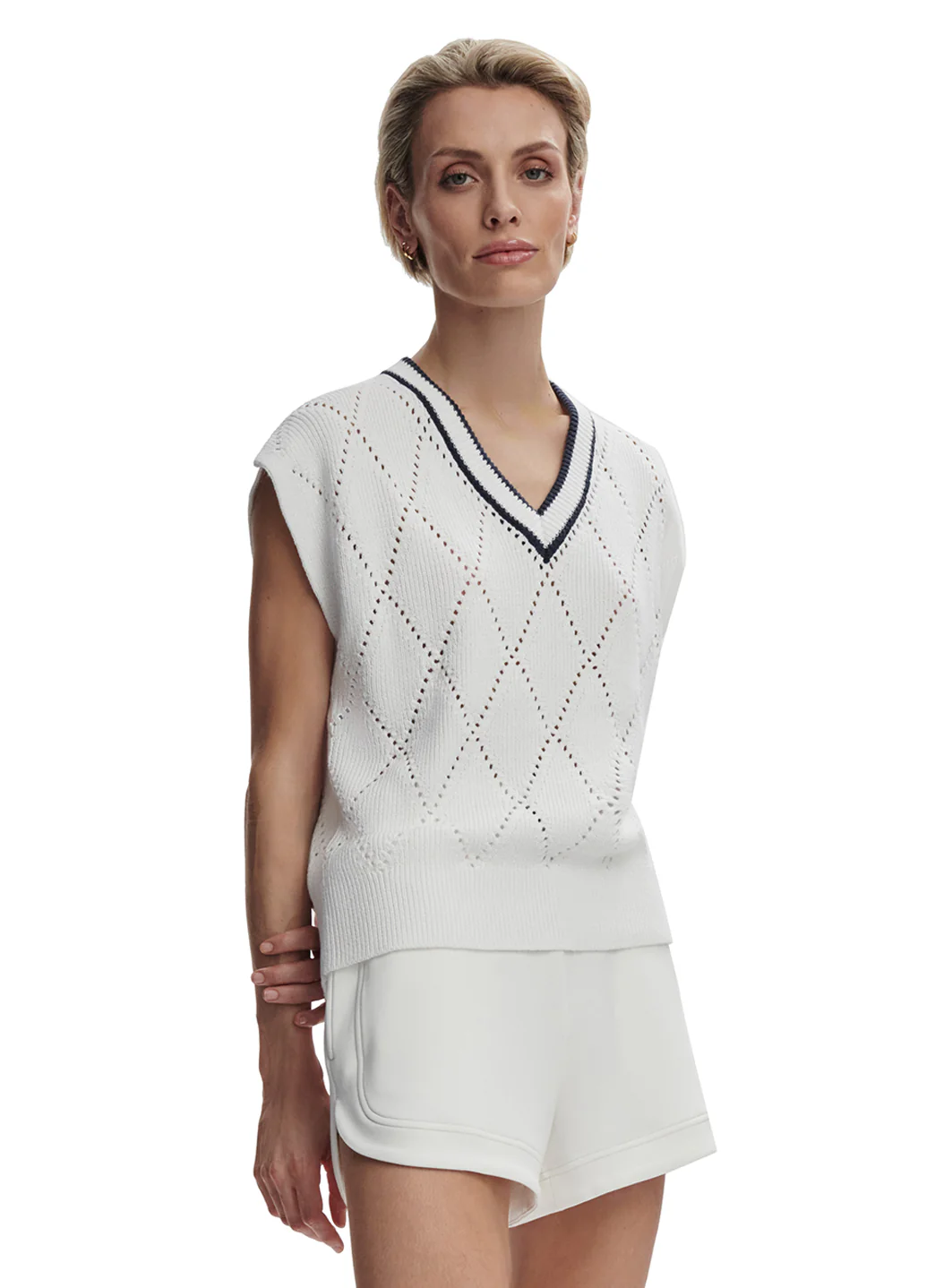 Varley Beaton Diamond Knit Top