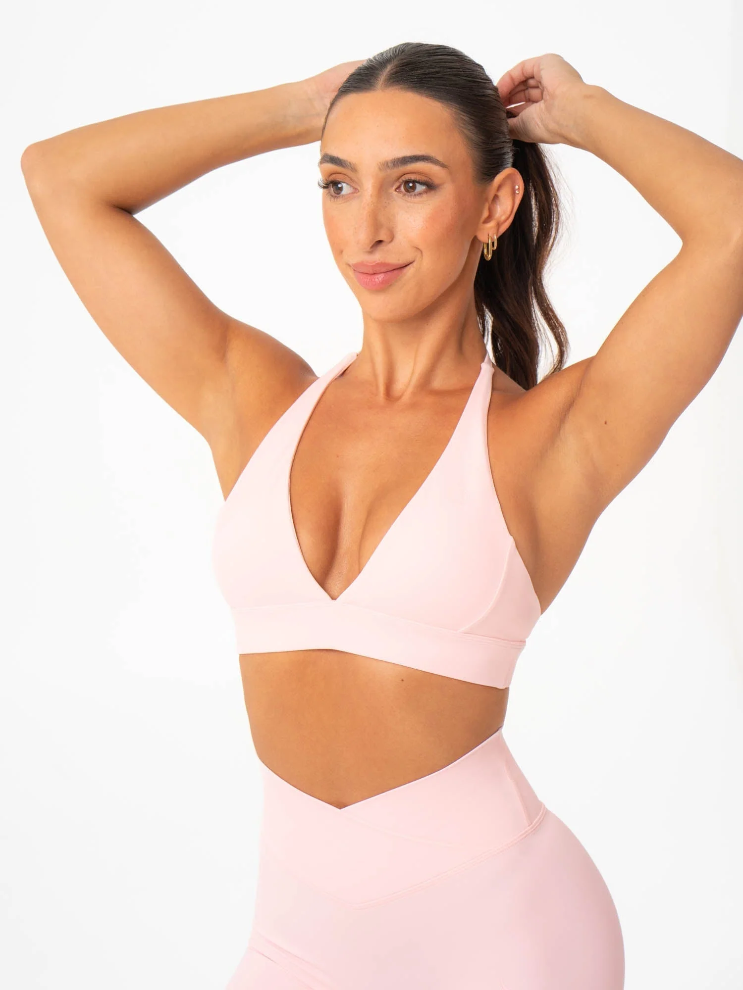 NKD Halter Sports Bra - Pink Musk