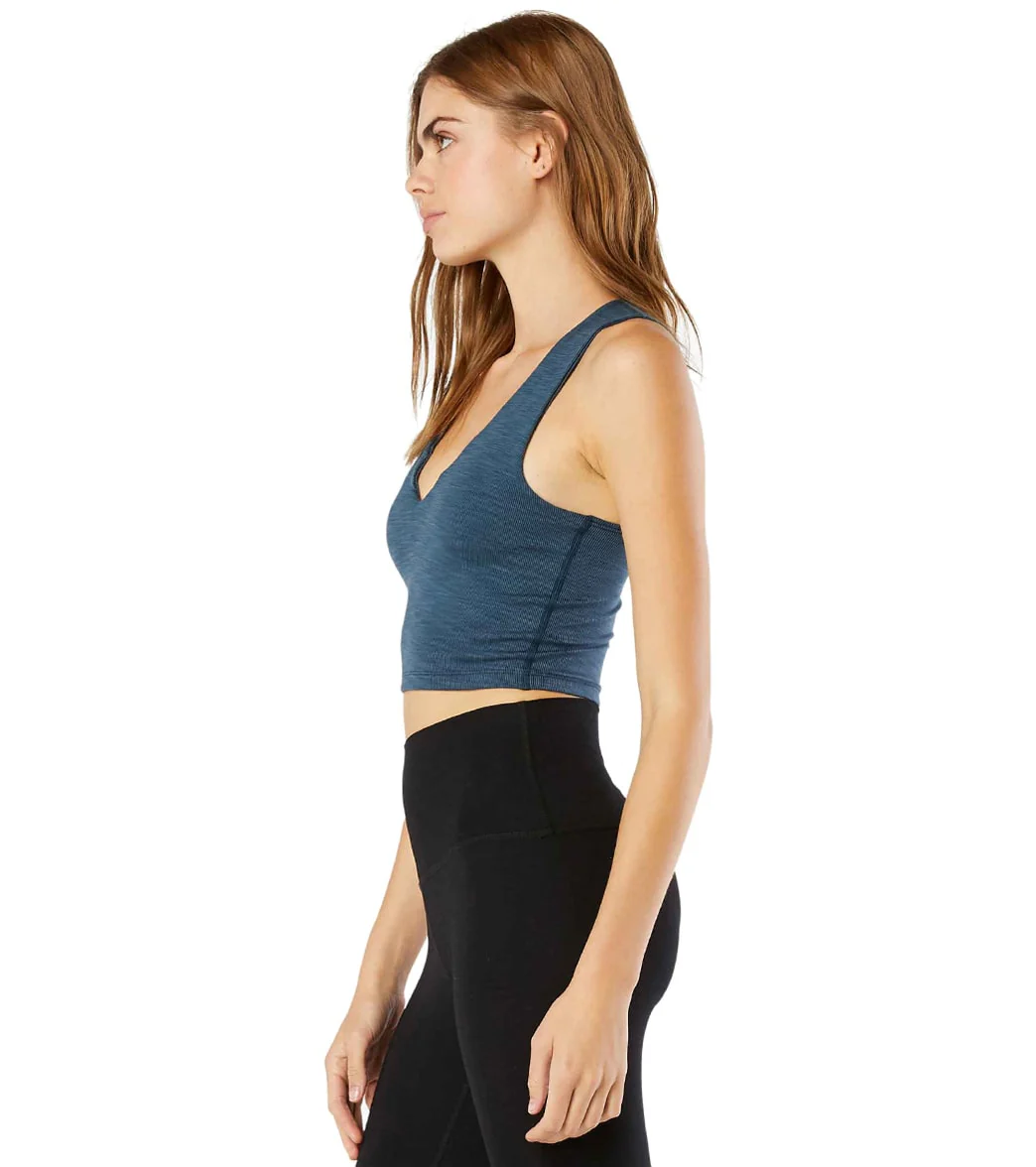 Beyond Yoga Heather Rib Go To Cropped Yoga Tank