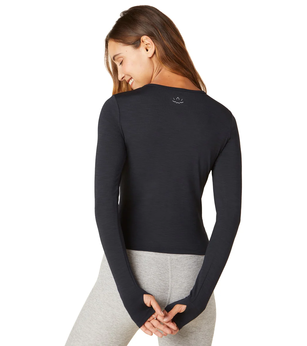 Beyond Yoga Heather Rib Protect Me Sun Shirt