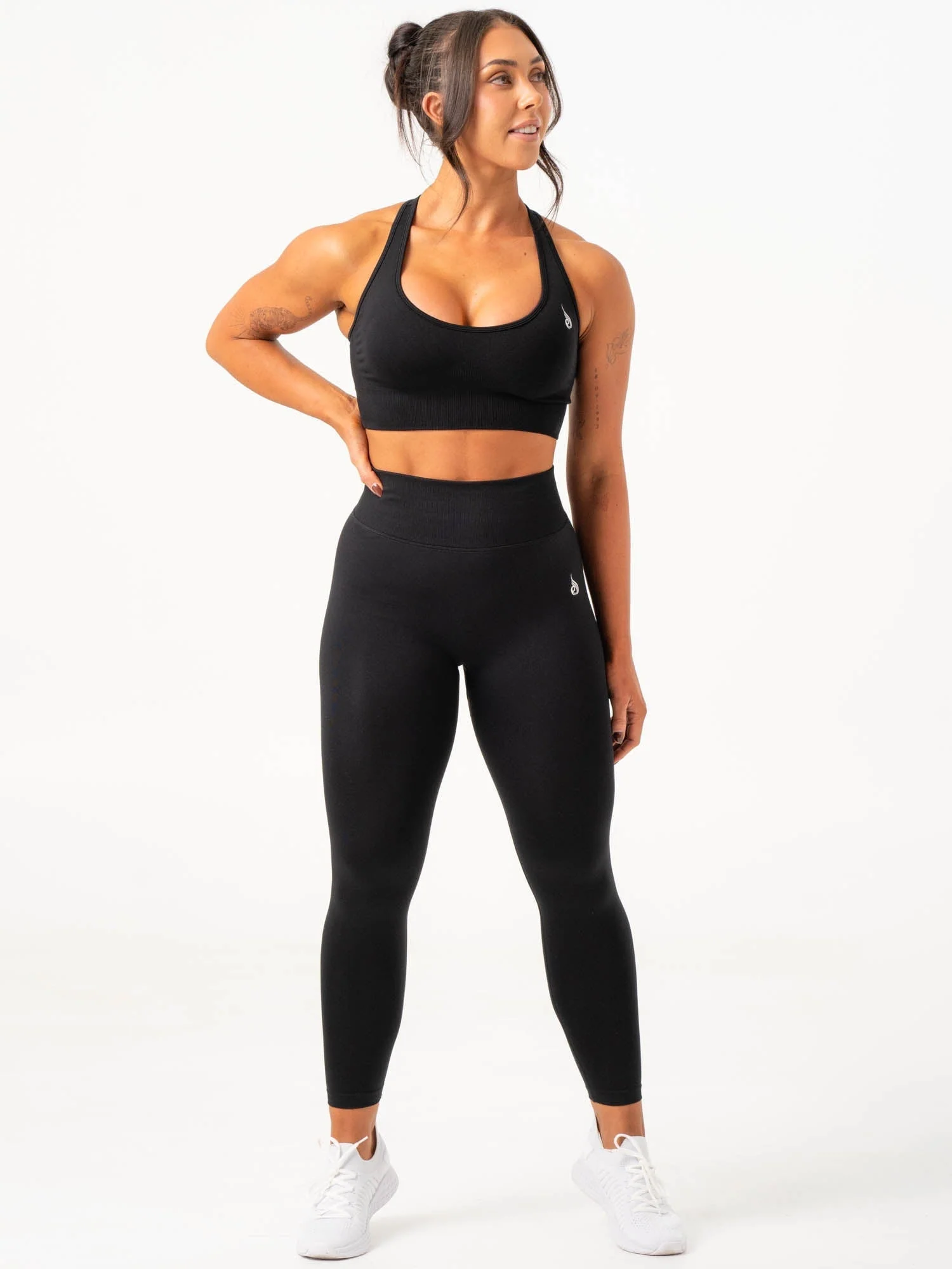 Seamless V Back Contour Leggings - Black