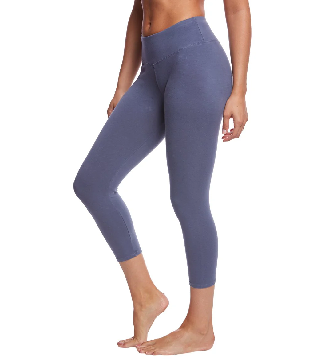 Hard Tail Flat Waisted Cotton Yoga Capris