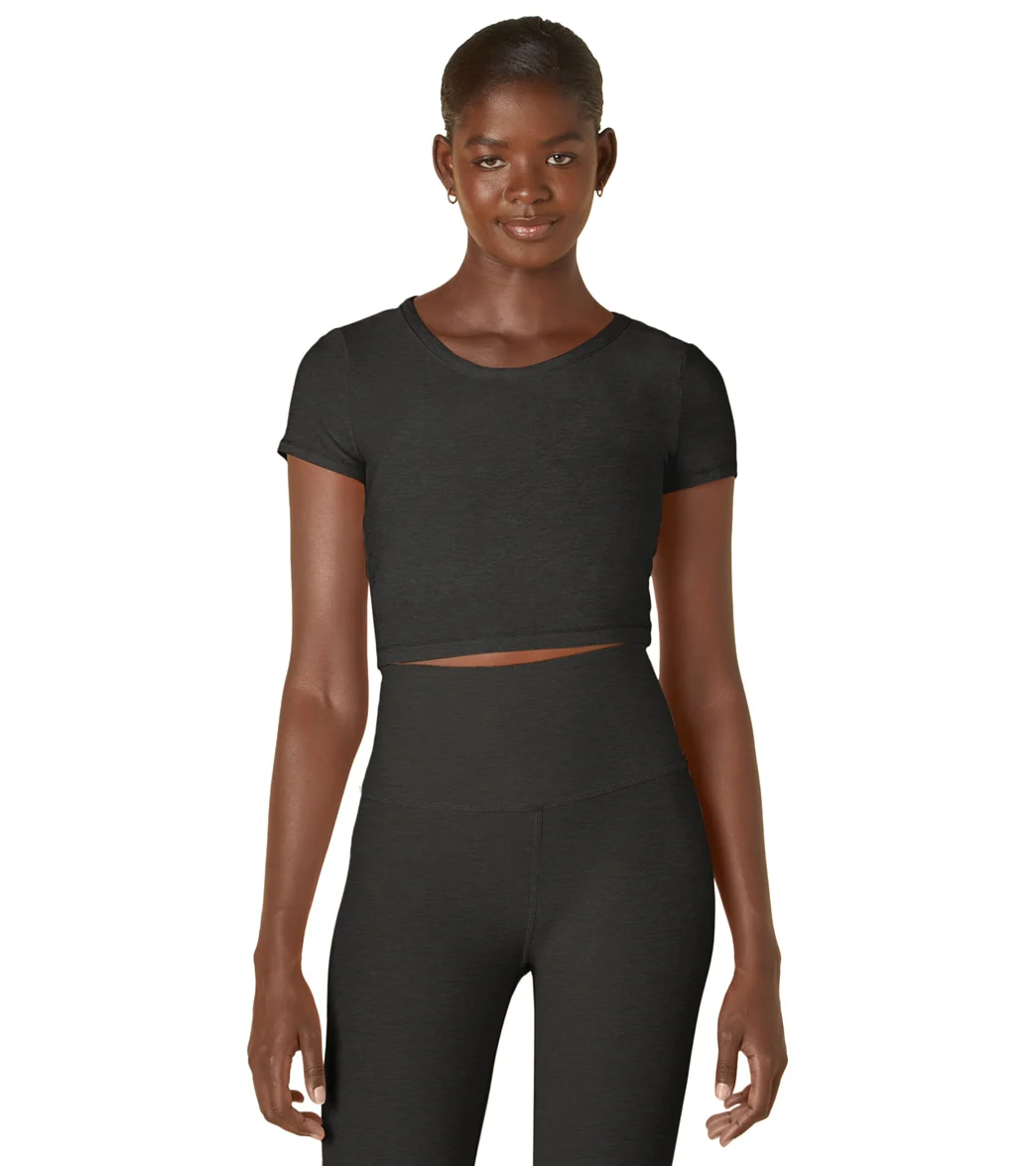 Beyond Yoga Featherweight Perspective Cropped Tee