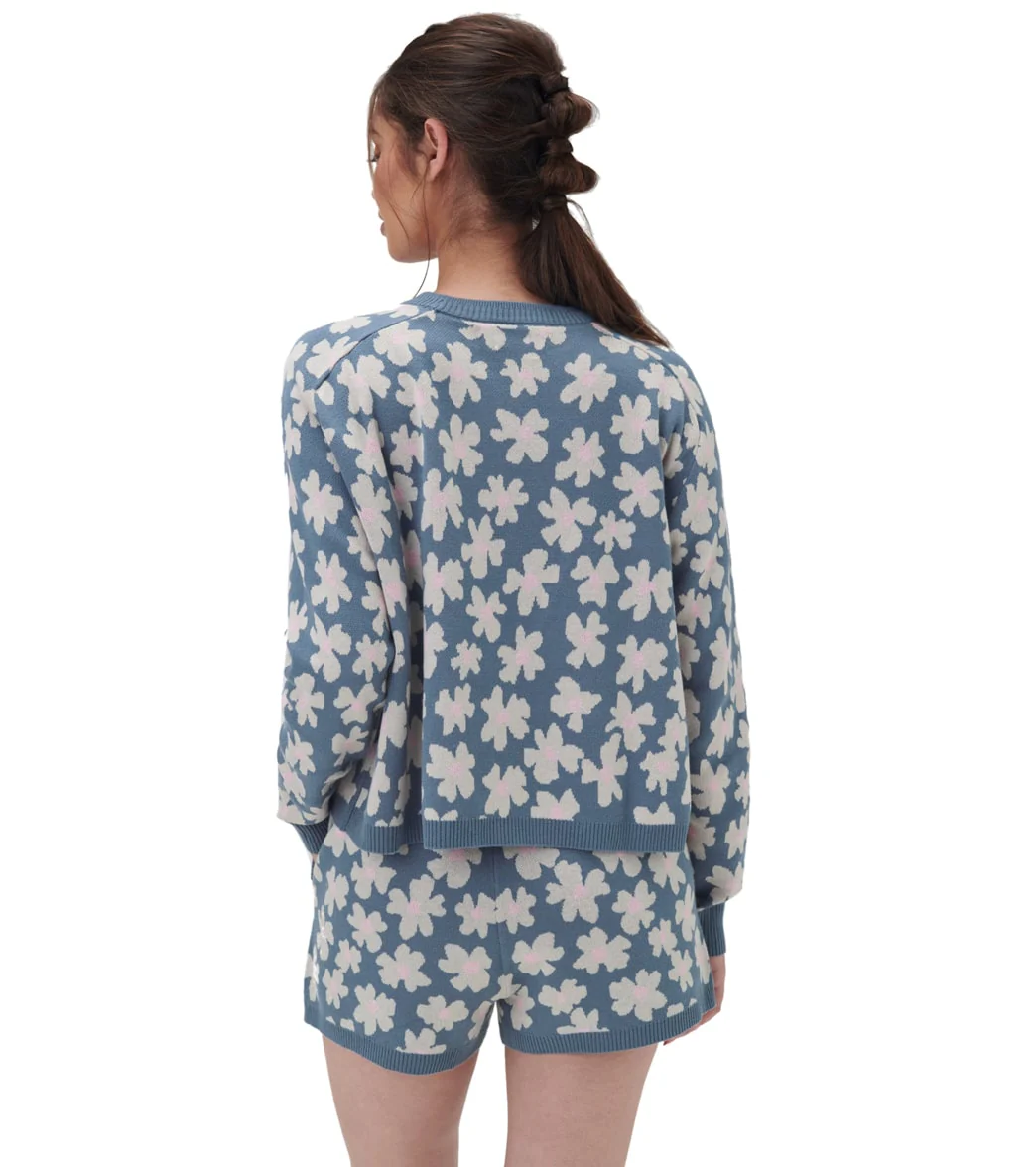 Spiritual Gangster Floral Jacquard Boxy Raglan Pullover