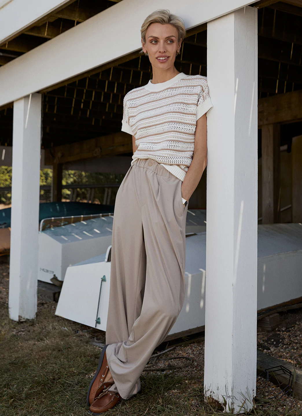 Varley Ciara Stripe Knit Top