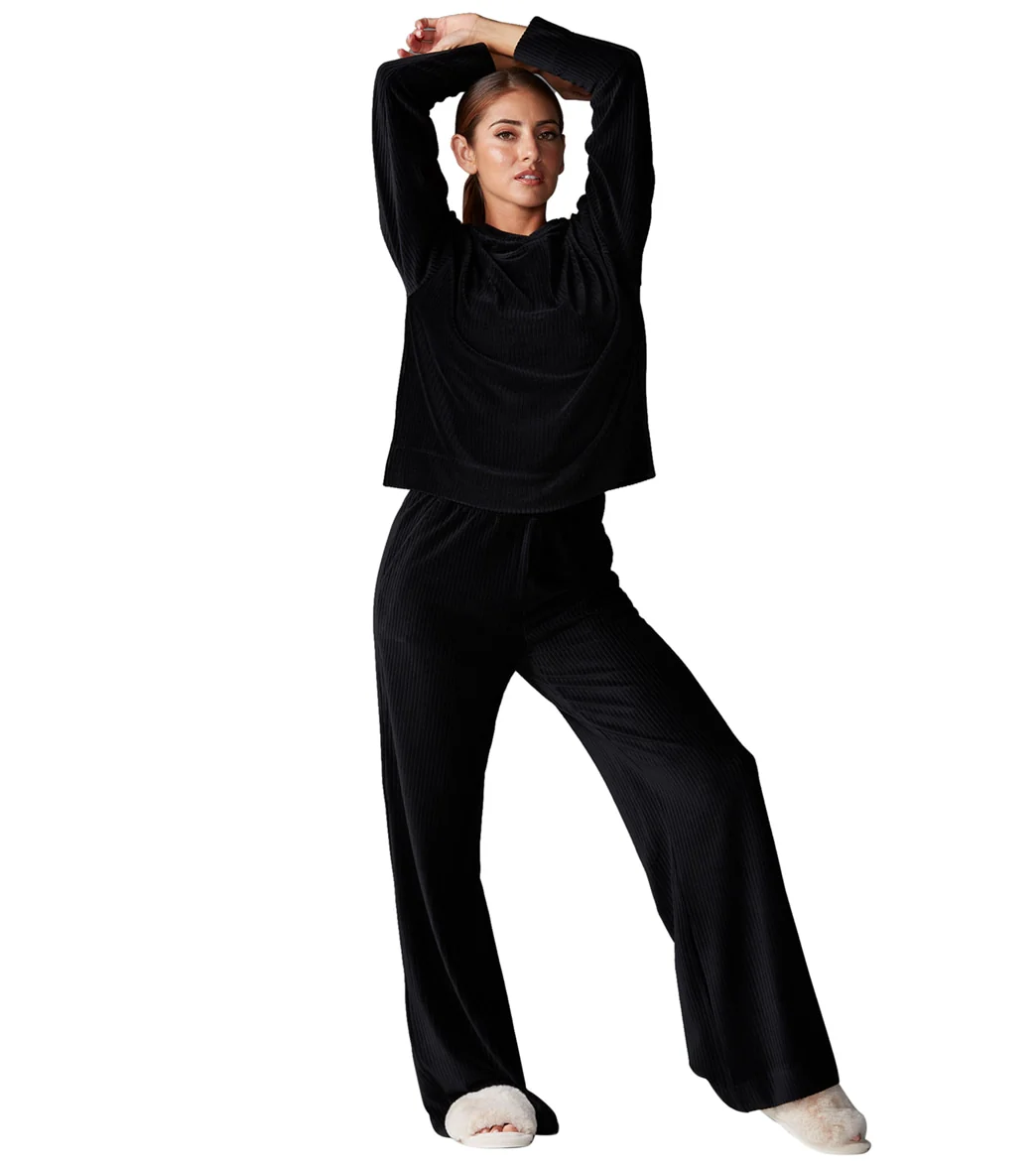 Tavi Wide Leg Brushed Rib Pant