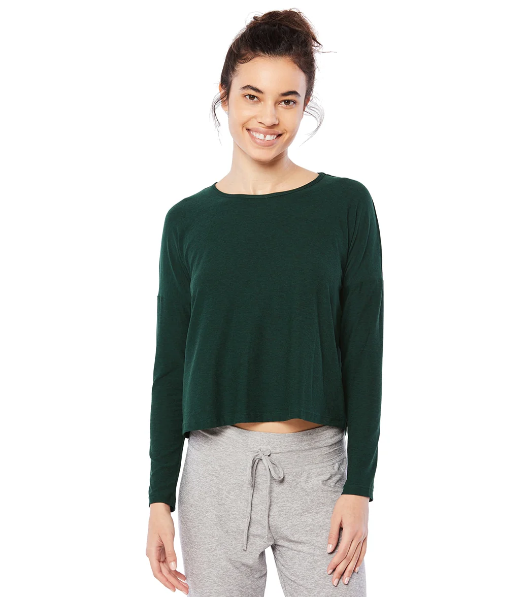 Beyond Yoga Featherweight Morning Light Cropped Pullover