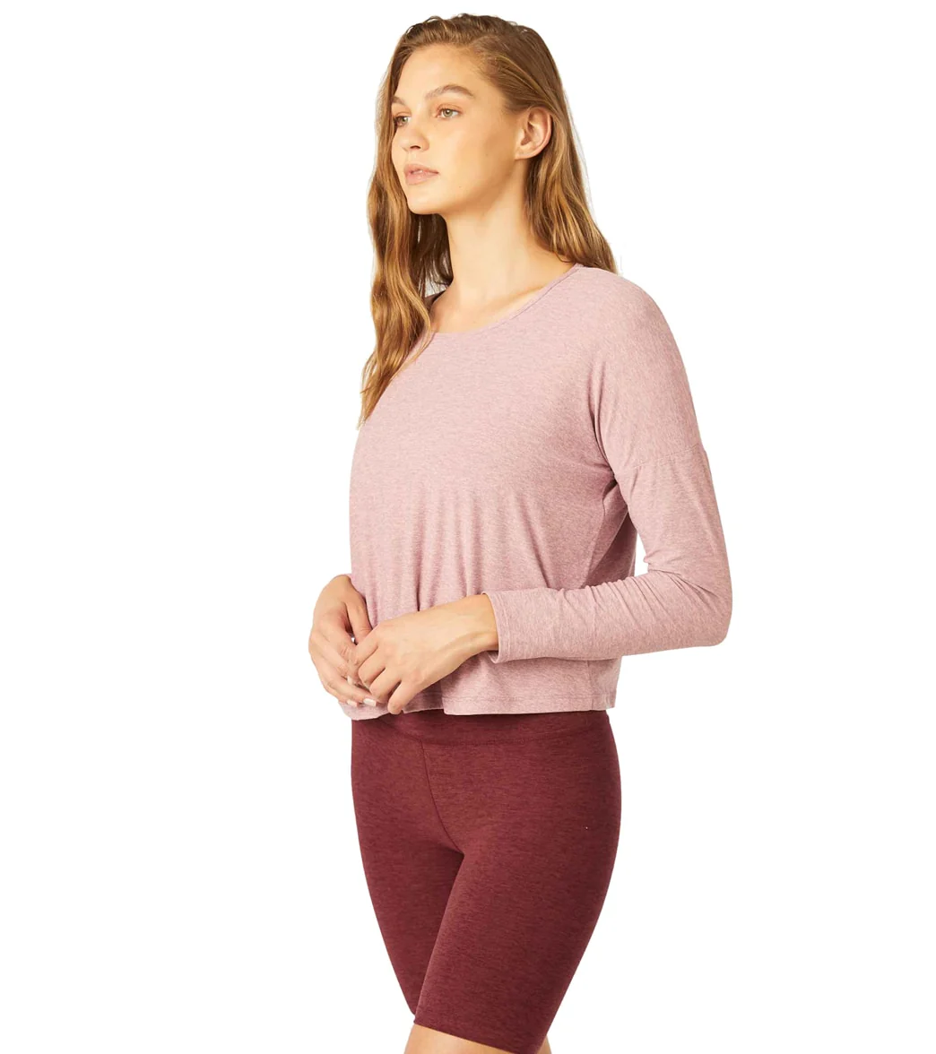 Beyond Yoga Featherweight Morning Light Cropped Pullover