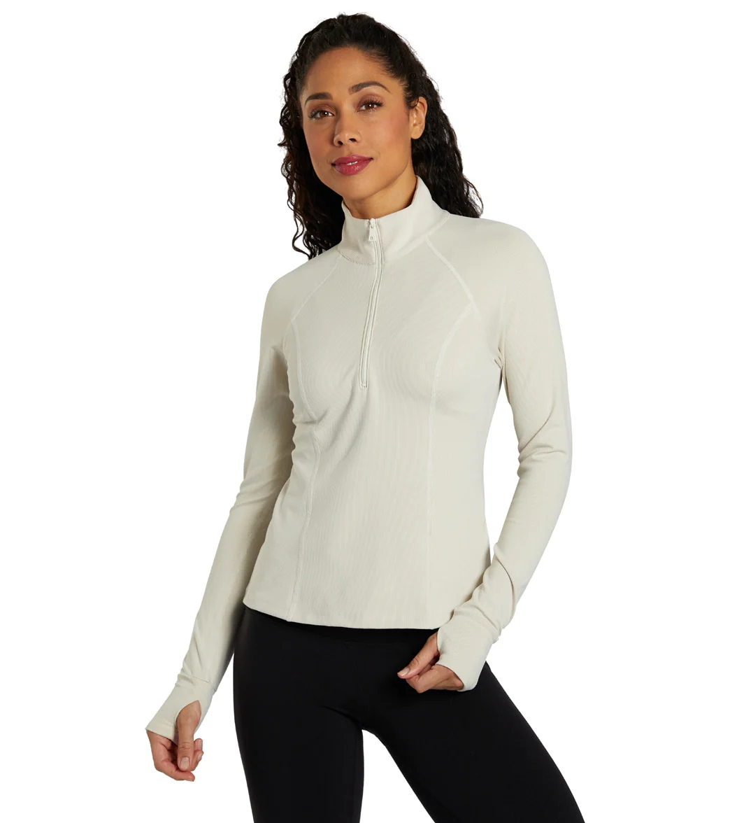 Beyond Yoga Heather Rib Take a Hike Zip Pullover