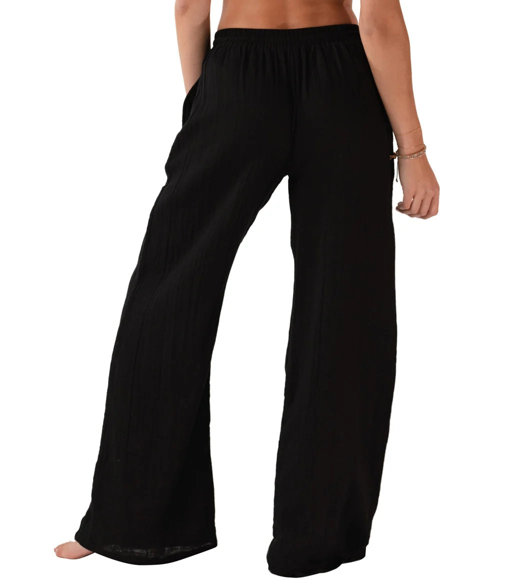 Lotus and Luna Wide Leg Cotton Pants with Pockets