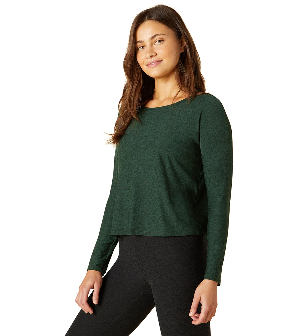 Beyond Yoga Featherweight Morning Light Cropped Pullover