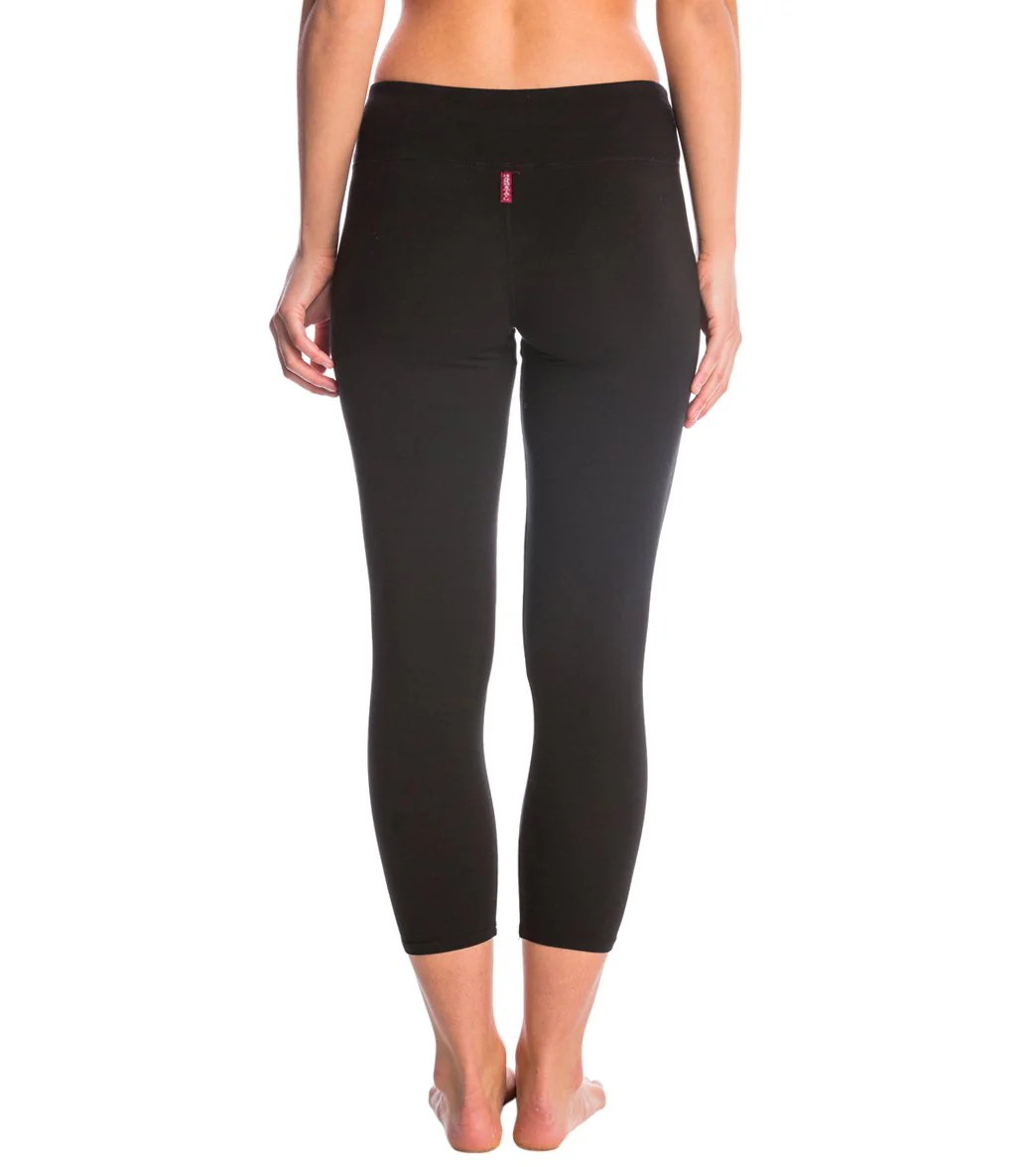 Hard Tail Flat Waisted Cotton Yoga Capris