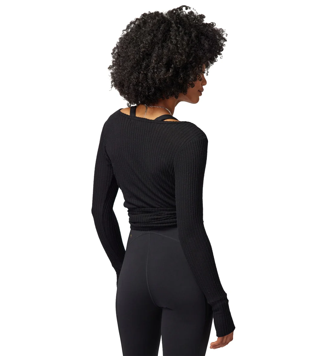 Spiritual Gangster Harmony Rib Wrap Sweater