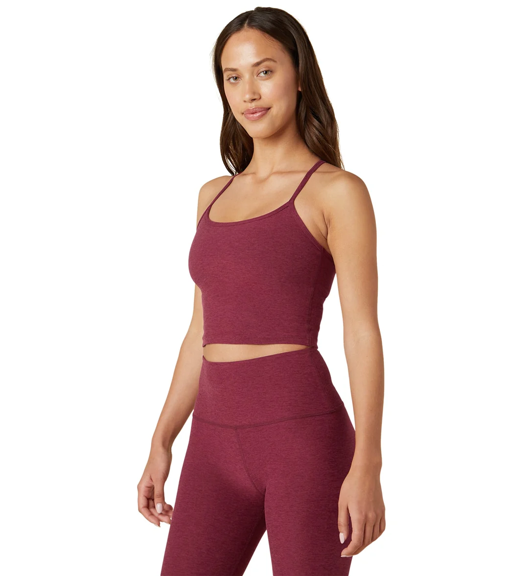 Beyond Yoga Spacedye Slim Racerback Cropped Tank Garnet Red Heather