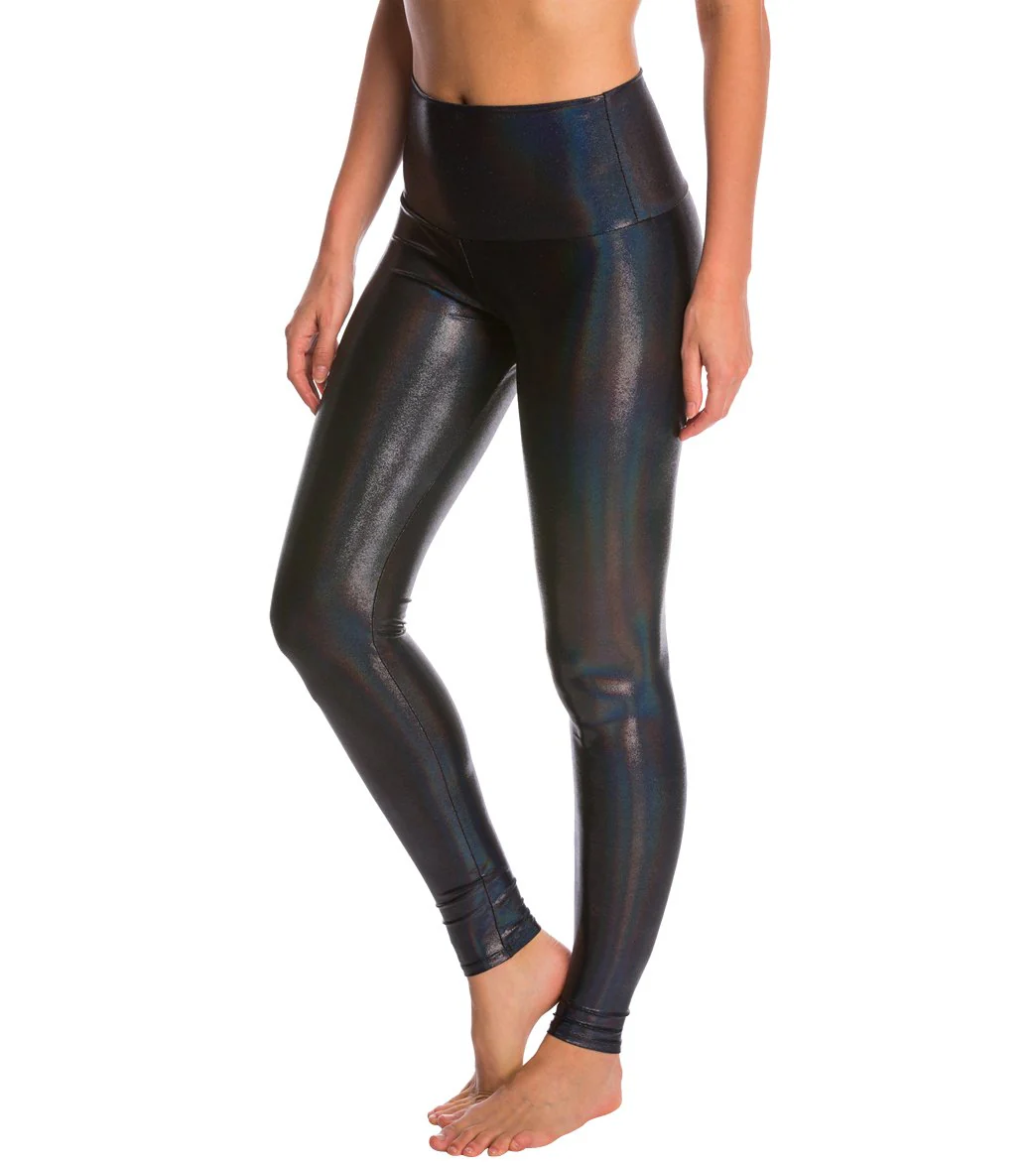 Onzie High Waisted Yoga Leggings Black Halo