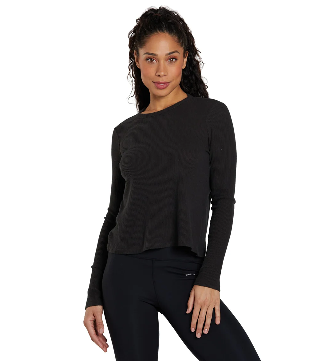 Spiritual Gangster Twist Long Sleeve Ballet Rib Top