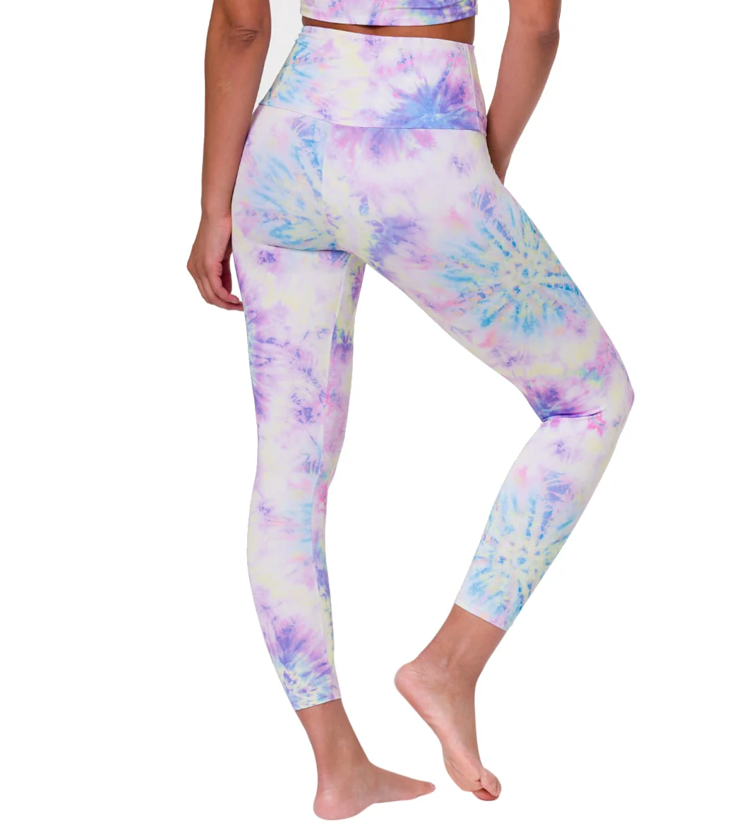 Onzie High Waisted Basic 7/8 Yoga Leggings Neon Tie Dye