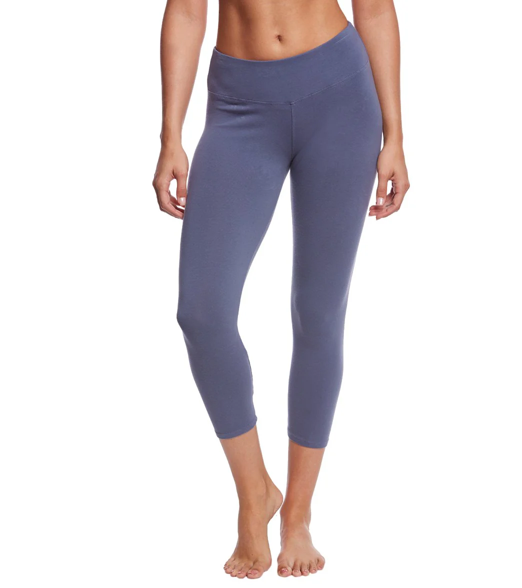 Hard Tail Flat Waisted Cotton Yoga Capris