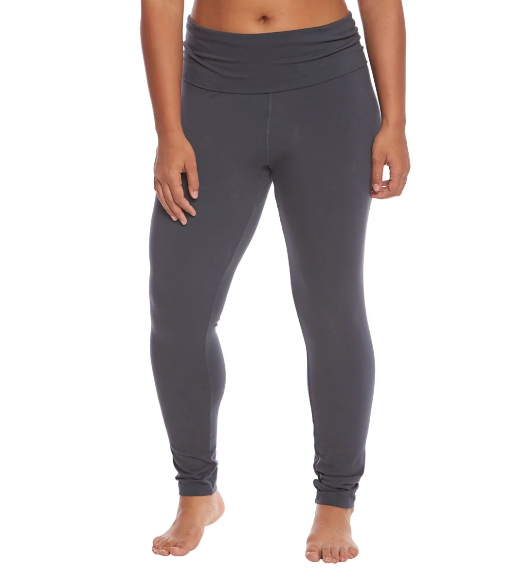 Hard Tail Plus Size Contour Rolldown Cotton Yoga Leggings