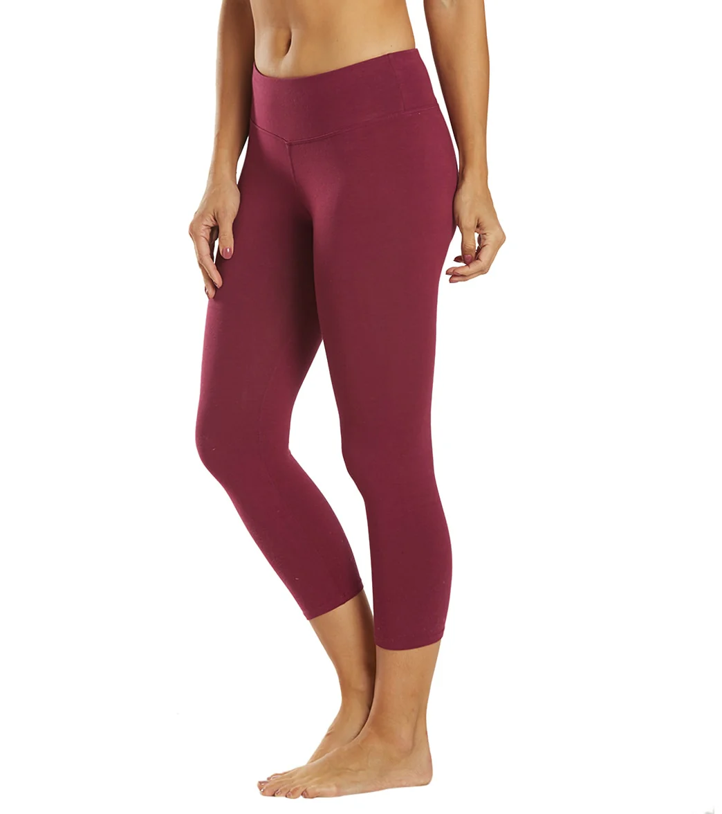 Hard Tail Flat Waisted Cotton Yoga Capris