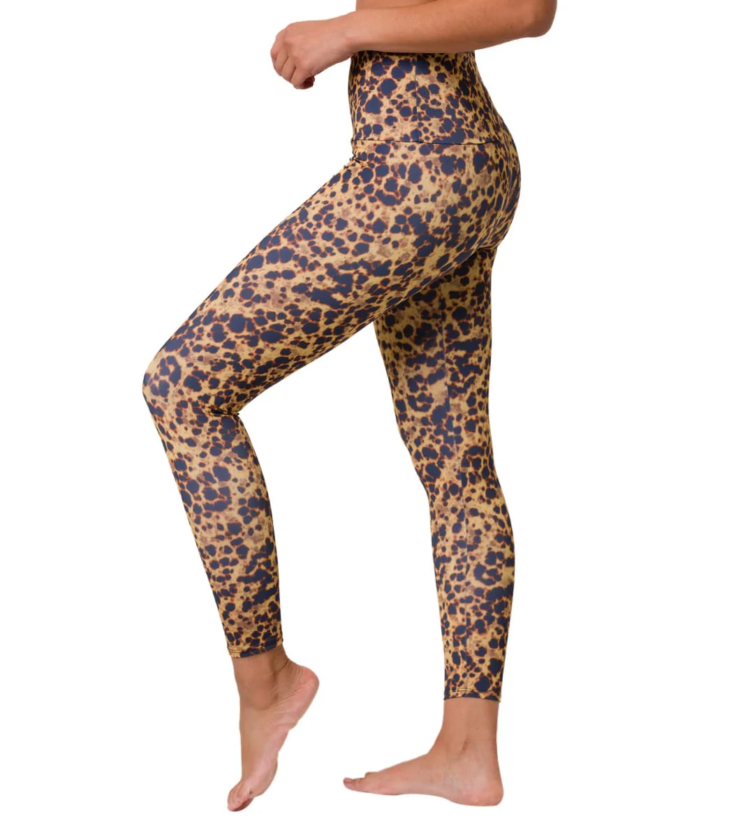Onzie High Waisted Basic 7/8 Yoga Leggings Tortoise Shell