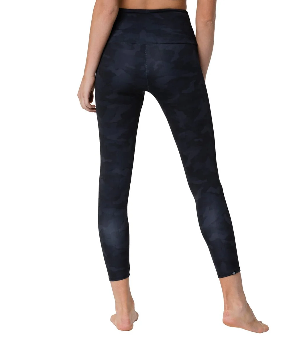 Onzie High Waisted Basic 7/8 Yoga Leggings Black/Gray Camo