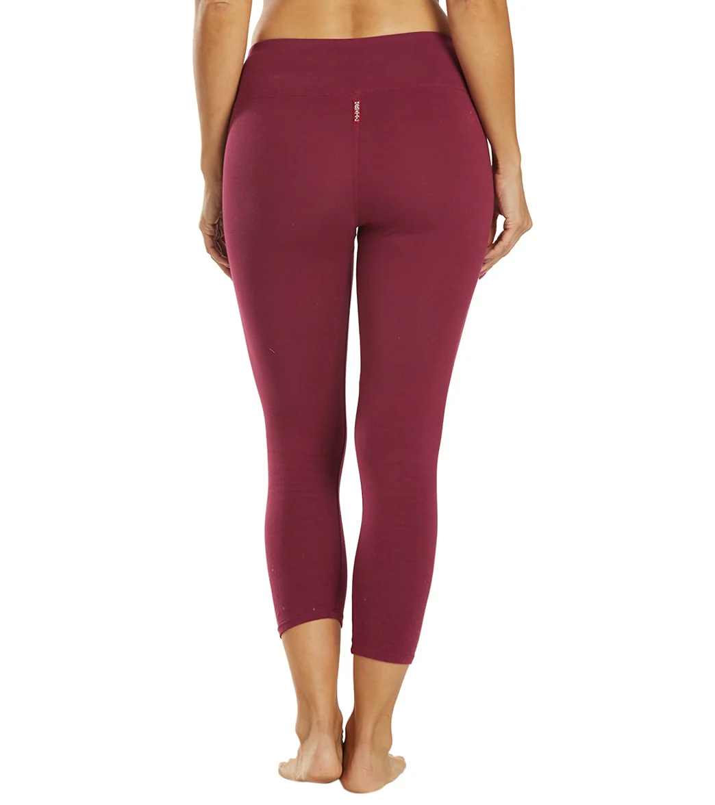 Hard Tail Flat Waisted Cotton Yoga Capris