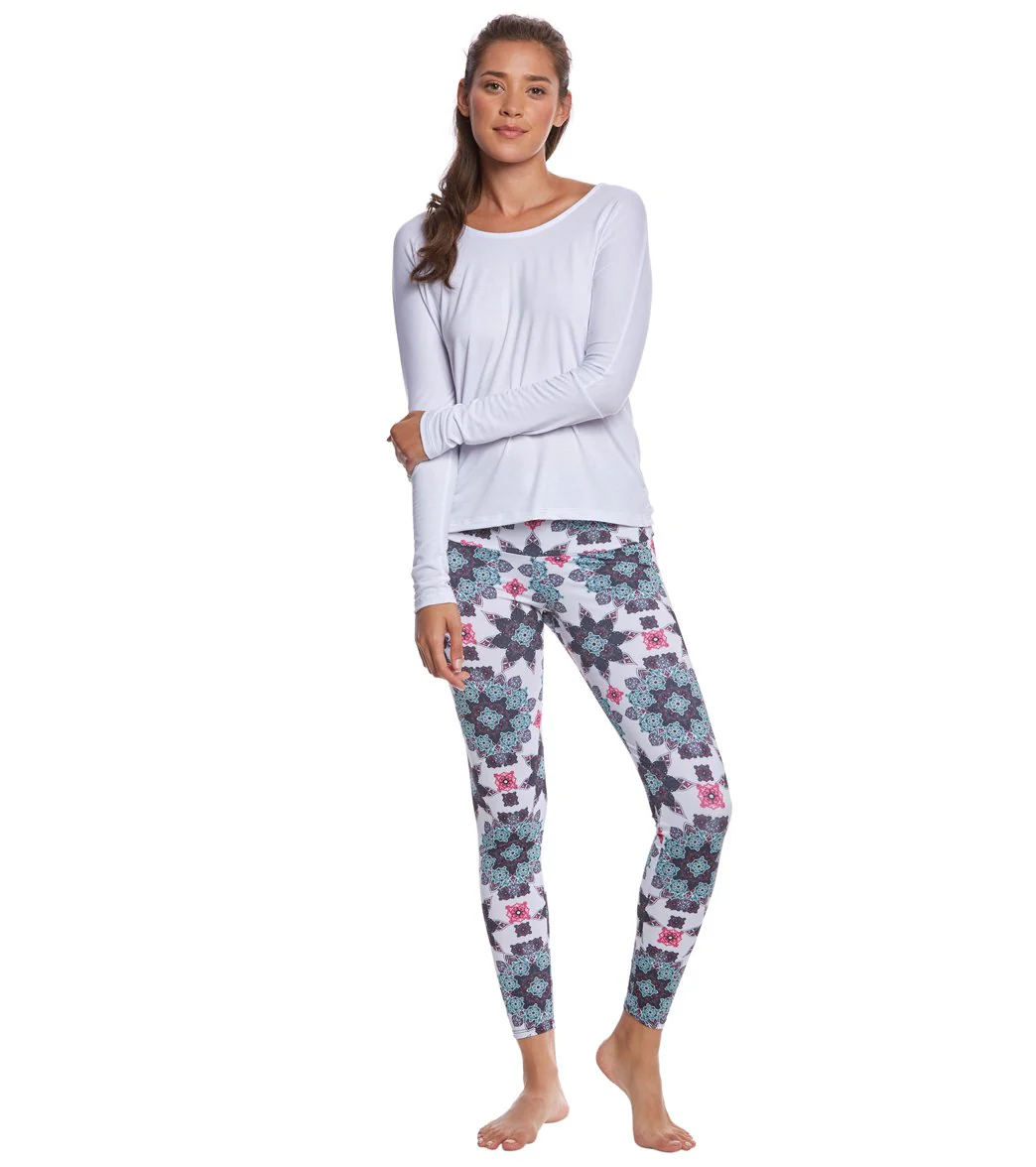 Onzie High Waisted Yoga Leggings White Boho Love