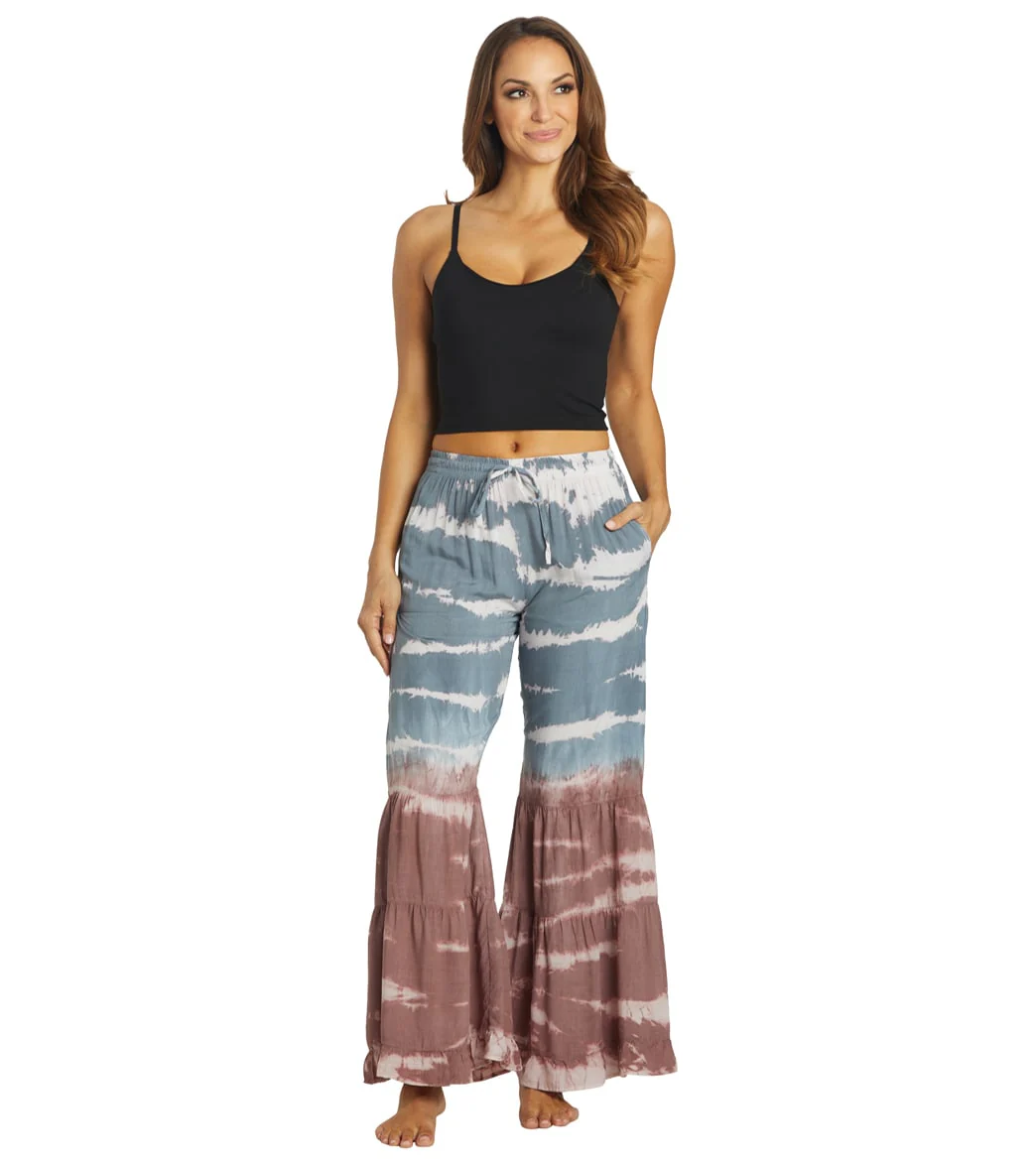 Yak & Yeti Boho Tiered Palazzo Tie Dye Pants