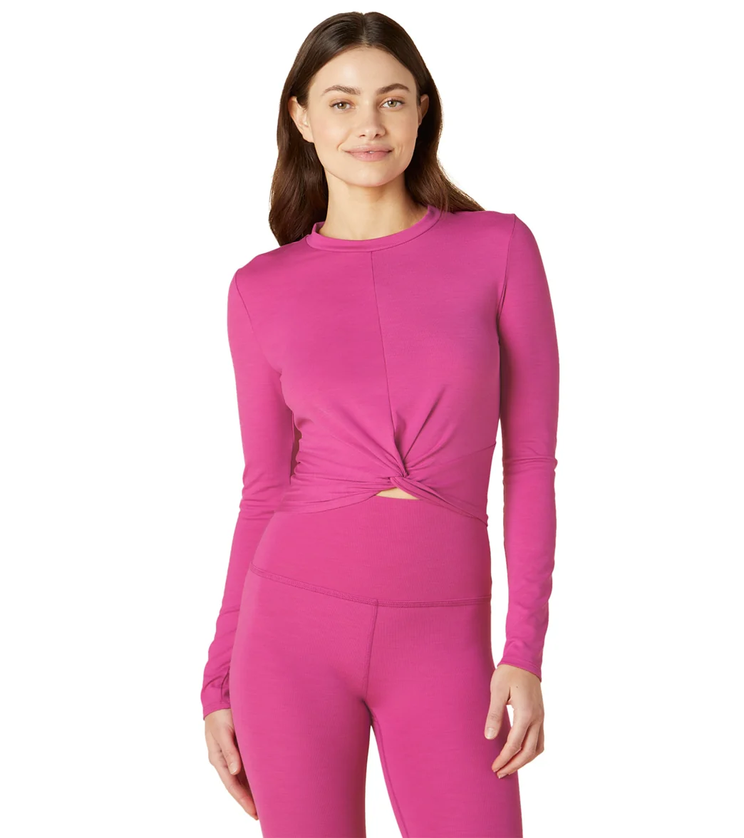 Beyond Yoga Heather Rib Groove Cropped Top