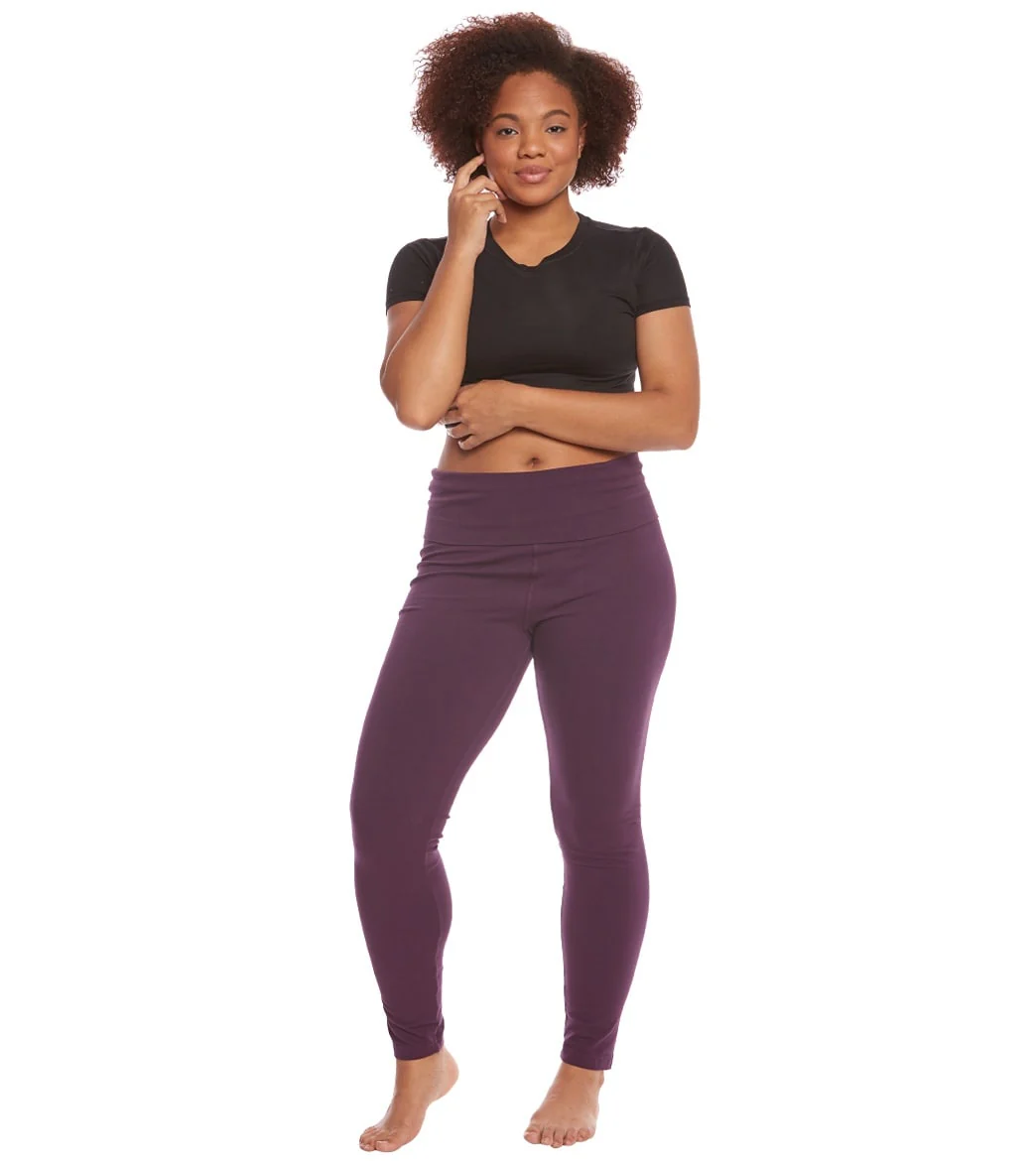 Hard Tail Plus Size Contour Rolldown Cotton Yoga Leggings