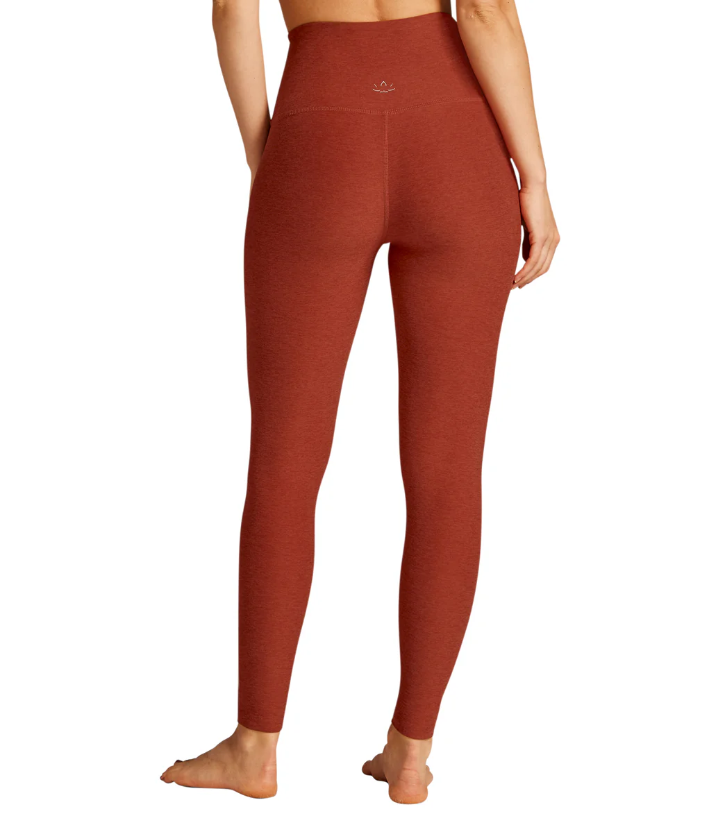 Beyond Yoga Spacedye High Waisted Caught In The Midi 7/8 Yoga Leggings Red Sand Heather