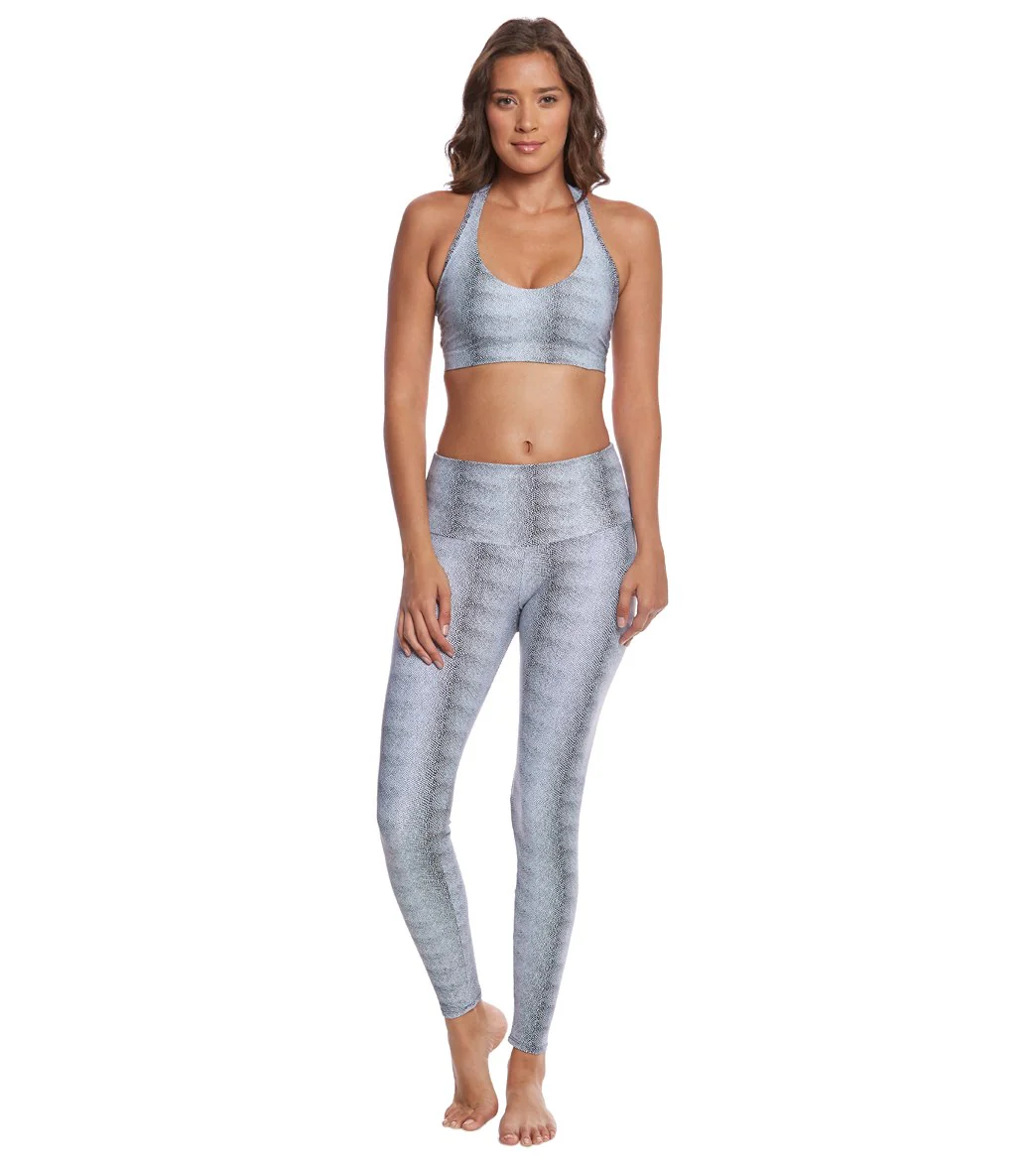 Onzie High Waisted Yoga Leggings White Venom